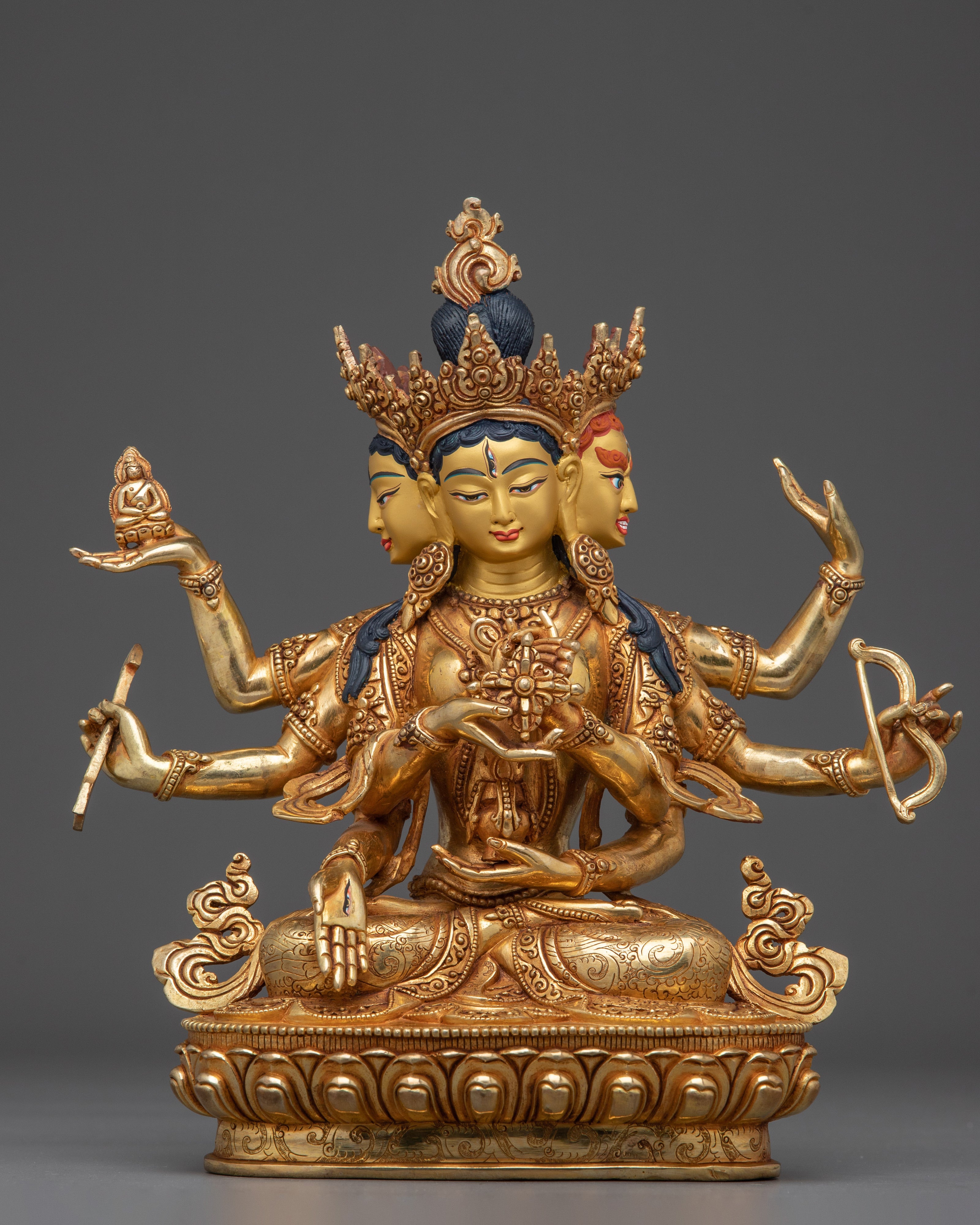 24K Gold Gilded Namgyalma Statue