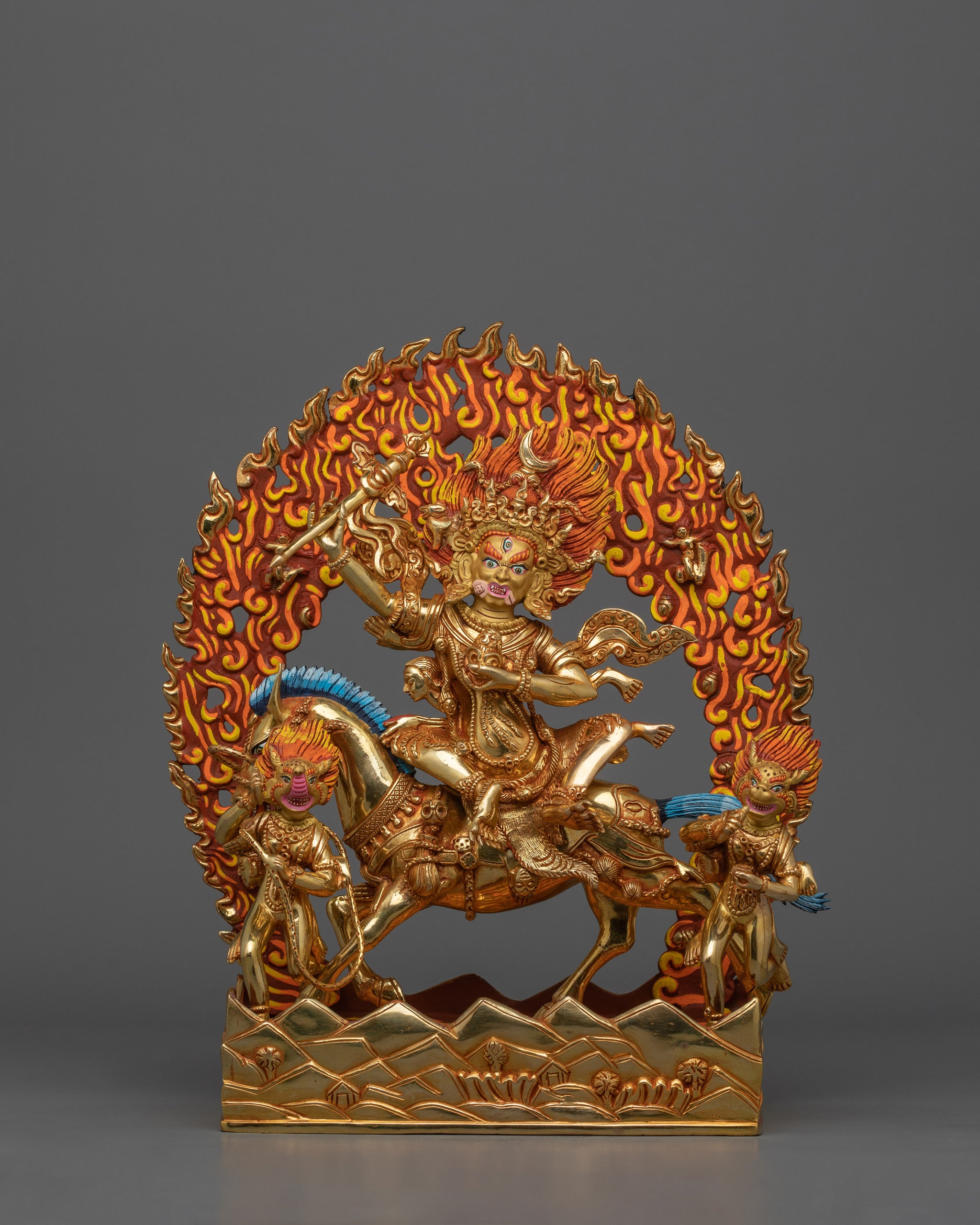 Palden Rings Statue of Palden Lhamo with Horse | The Fierce Protector of Dharma