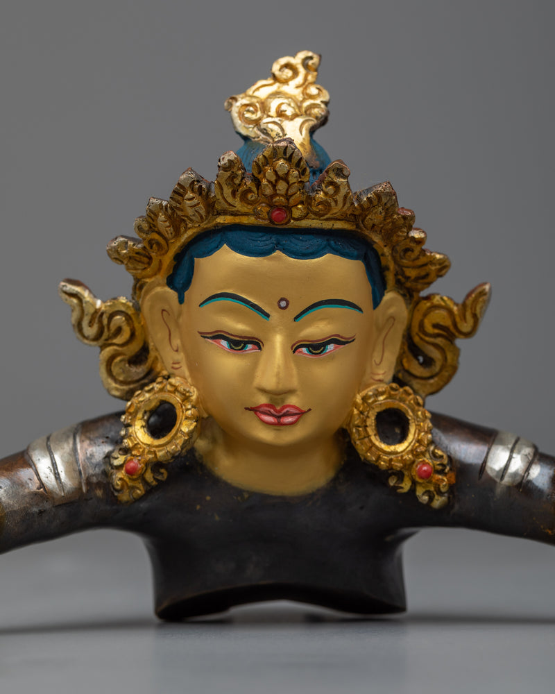 Red Dzambhala with Consort Statue | Himalayan Artwork of Nepal | Yab-Yum Figurine