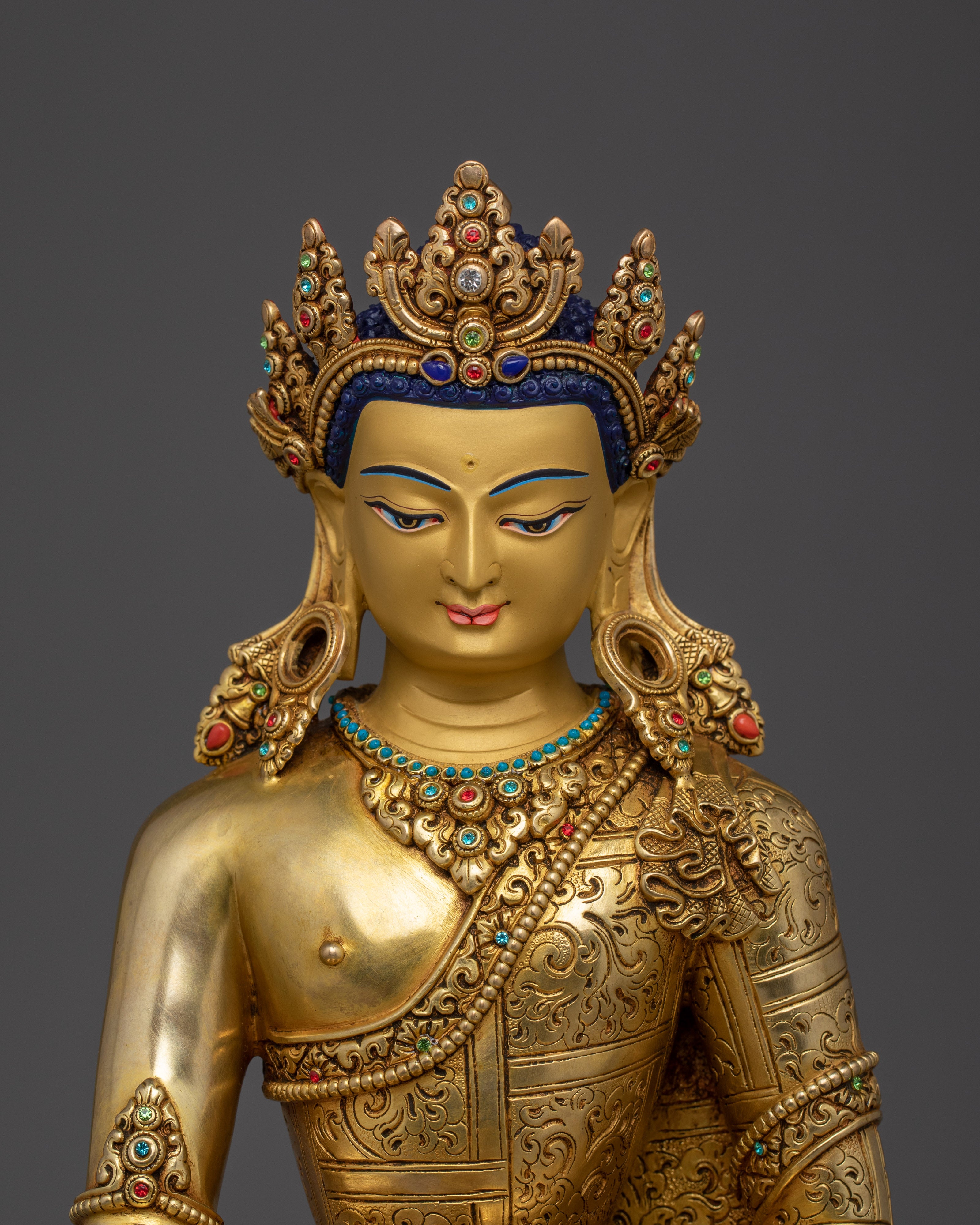Crowned Lord Shakyamuni Buddha Statue | Gautama Buddha - Dharma Teacher