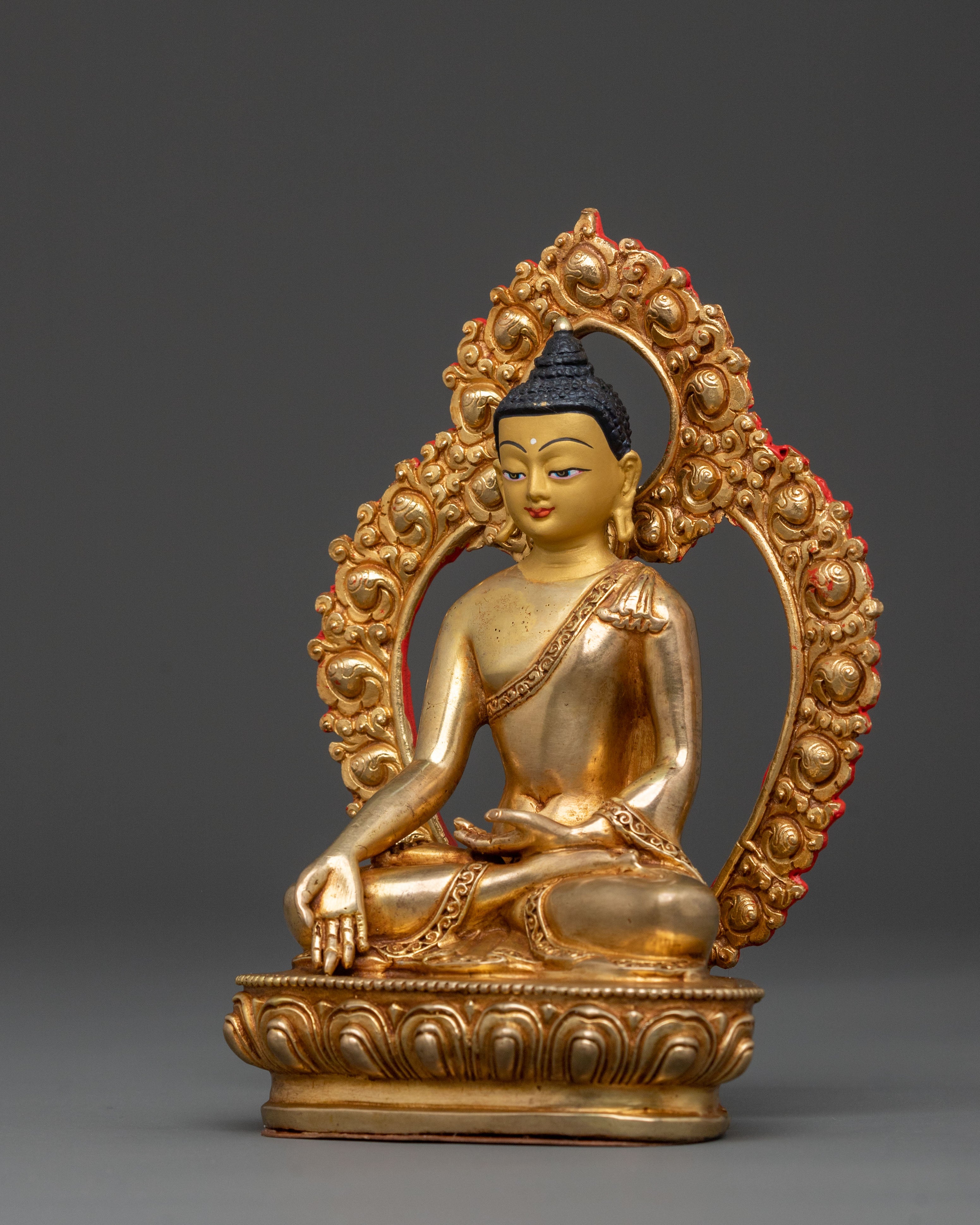 Golden Ratnasambhava Statue: 24K Gold Fire Gilding