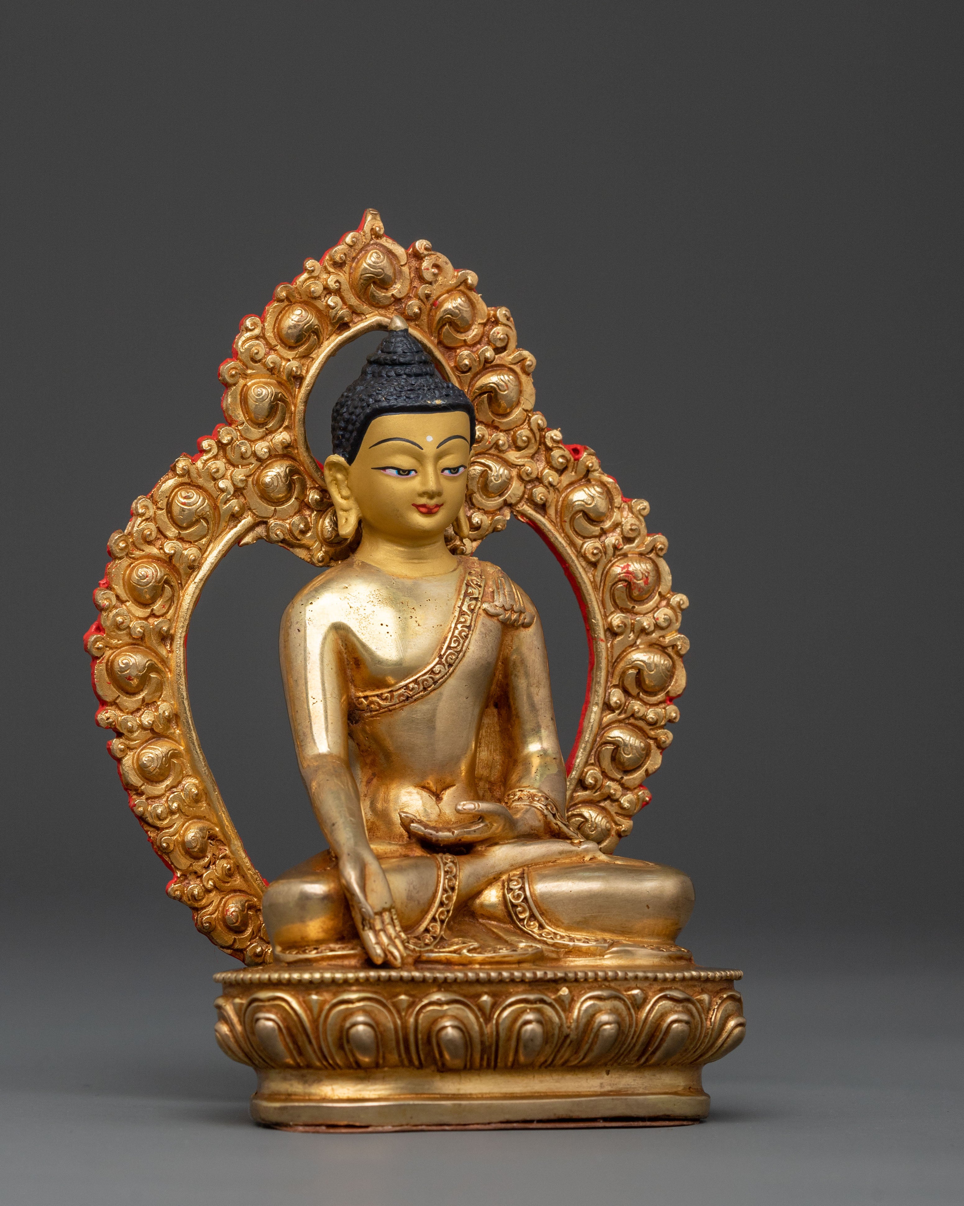 Golden Ratnasambhava Statue: 24K Gold Fire Gilding