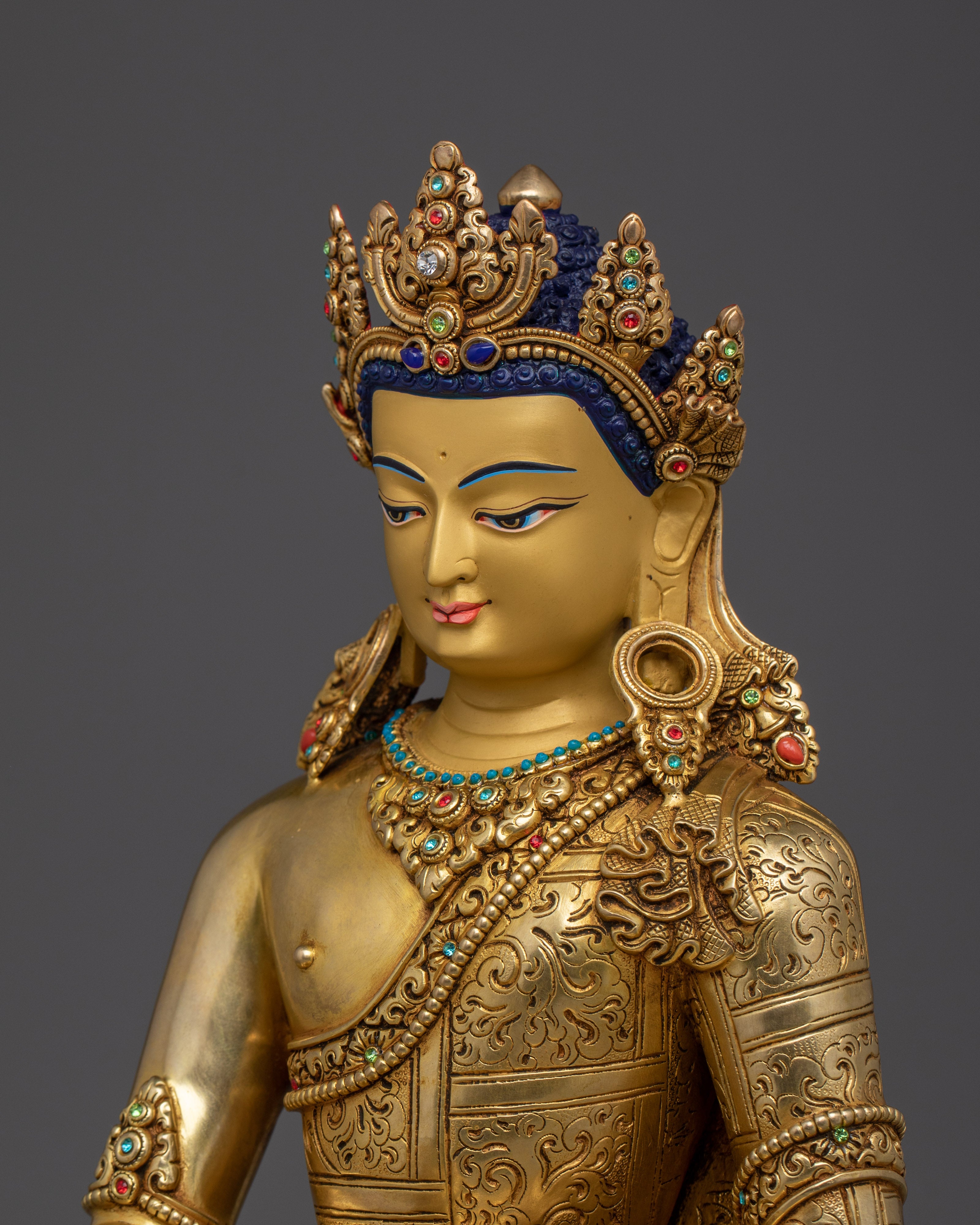 Crowned Lord Shakyamuni Buddha Statue | Gautama Buddha - Dharma Teacher