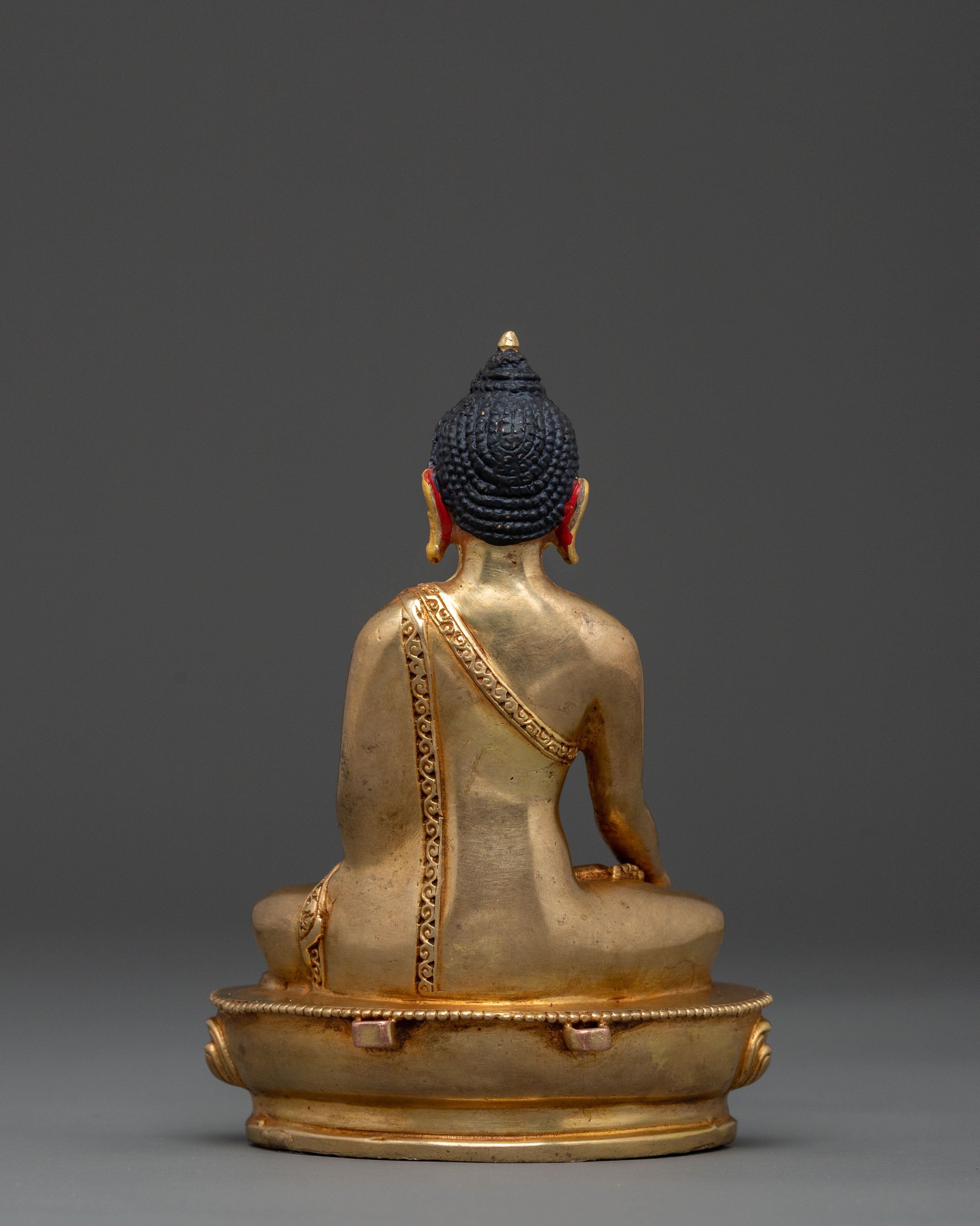 Golden Ratnasambhava Statue: 24K Gold Fire Gilding