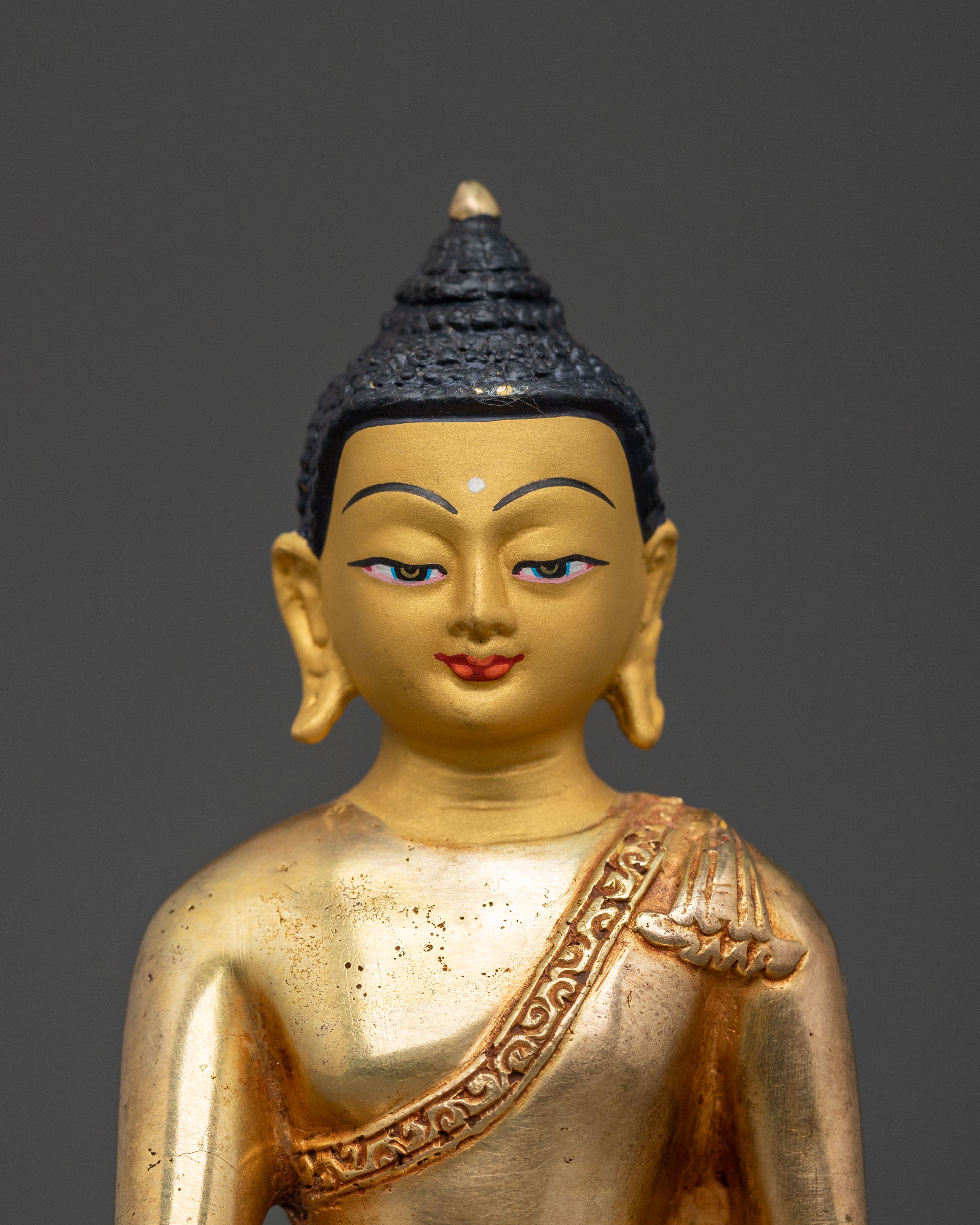 Golden Ratnasambhava Statue: 24K Gold Fire Gilding