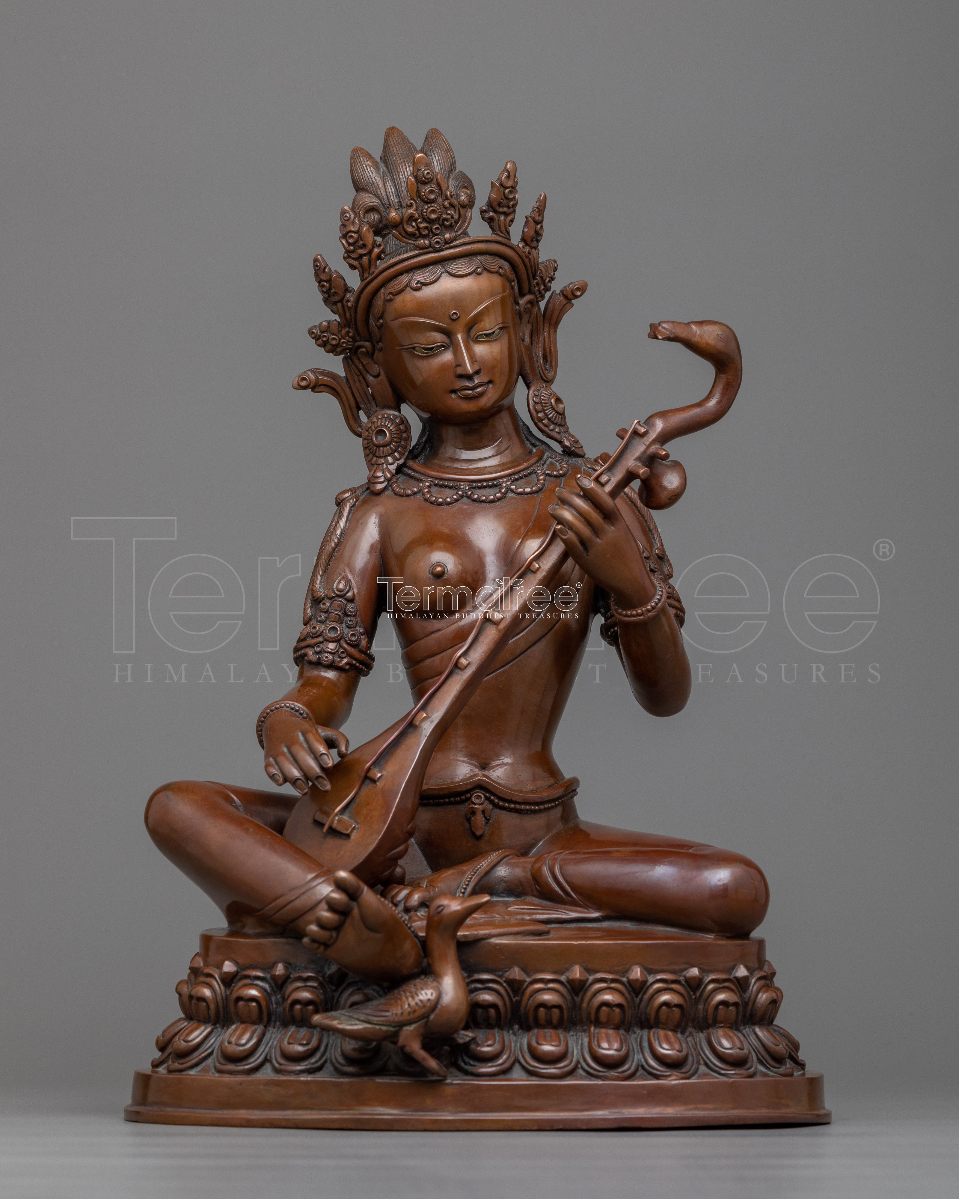 Saraswati Goddess Statue | Hindu Deity of Knowledge, Music, Art