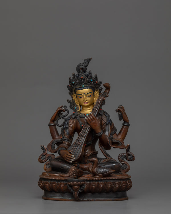 handmade-statue-of-saraswati