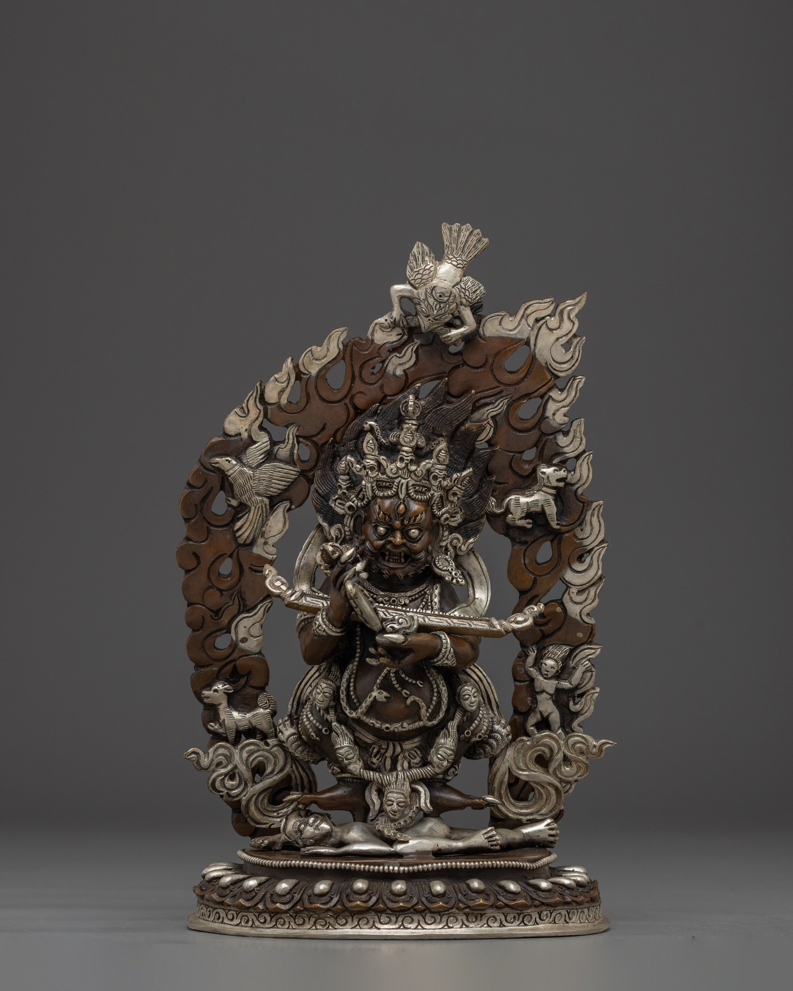 Sakya Mahakala Statue: Protector Mahakala