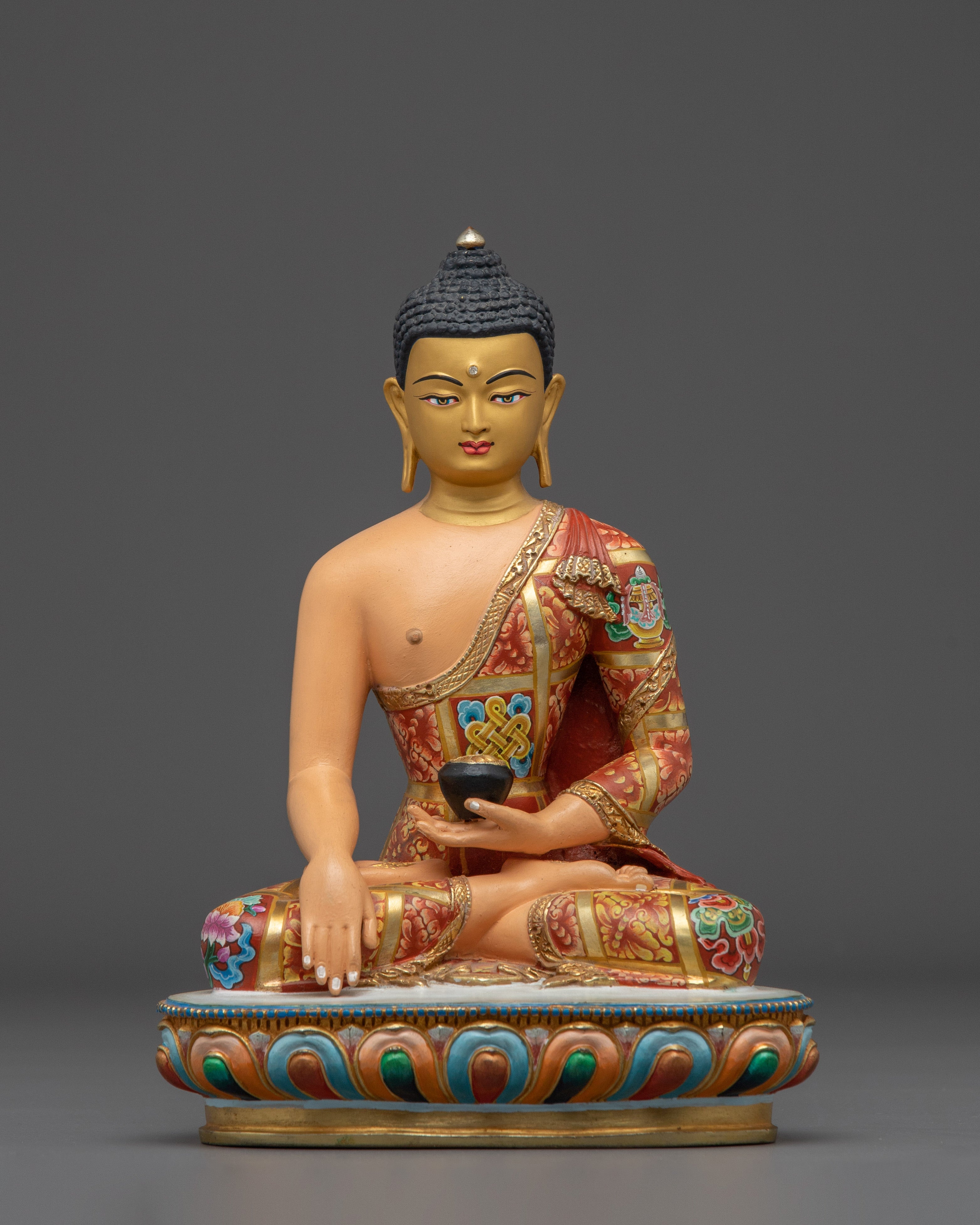 Handmade Shakyamuni Buddha Colorful Statue
