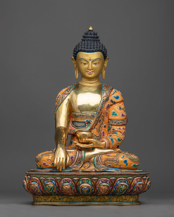 beautiful copper statue of shakyamuni-buddha