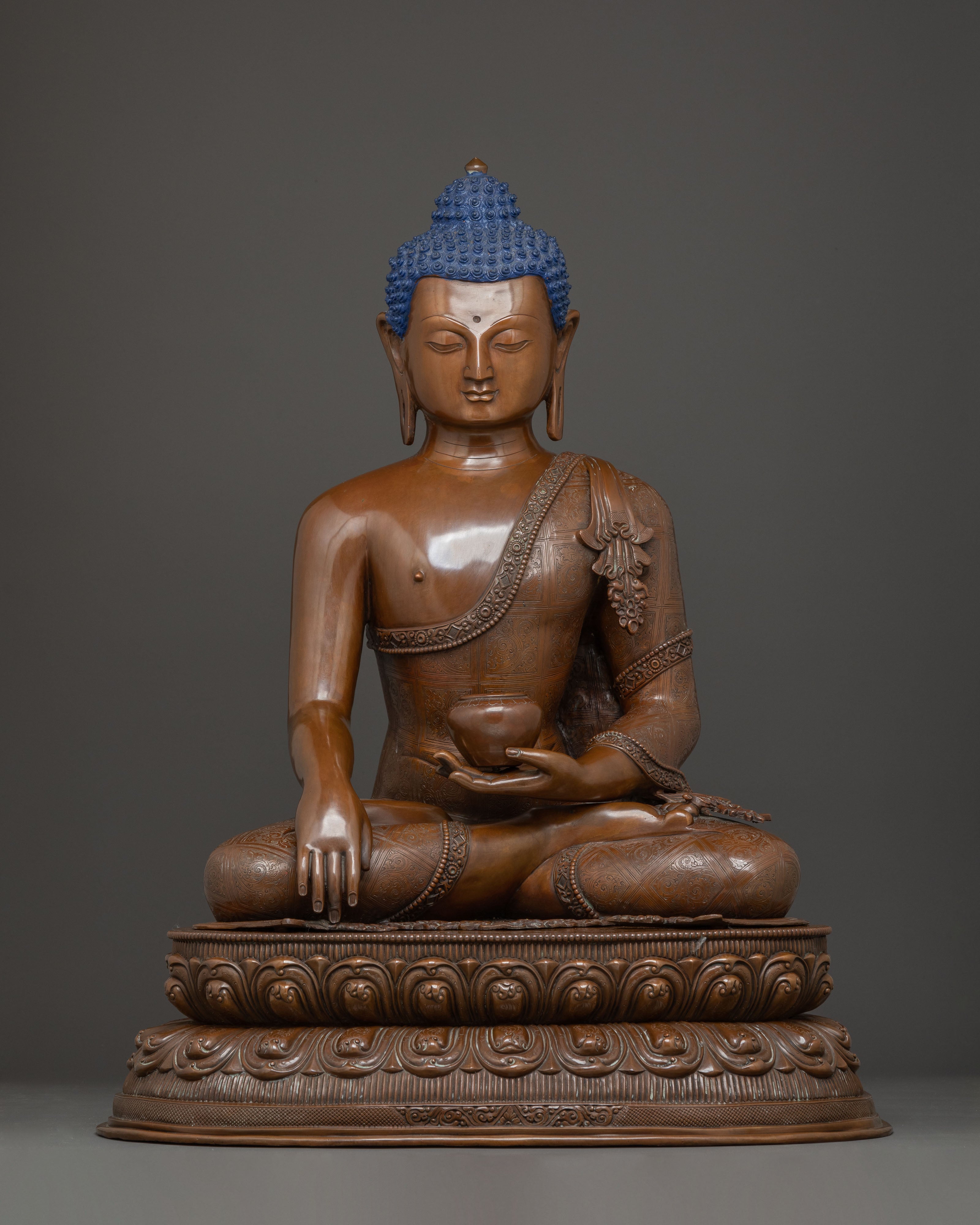 Handmade Copper Statue of Shakyamuni Buddha 