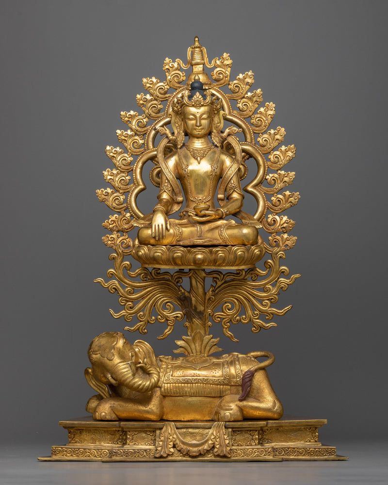 shakyamuni-buddha-seated upon a elephant 