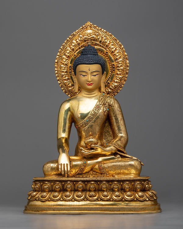 copper shakyamuni-buddha-statuette