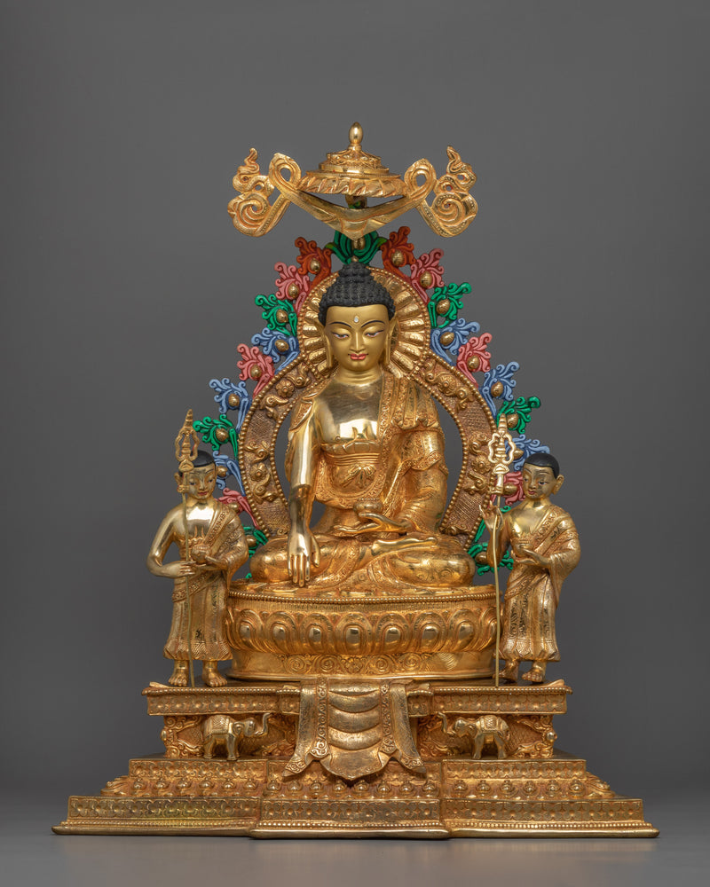 Shakyamuni Buddha On Thone With Disciples | Path To Enlightenment