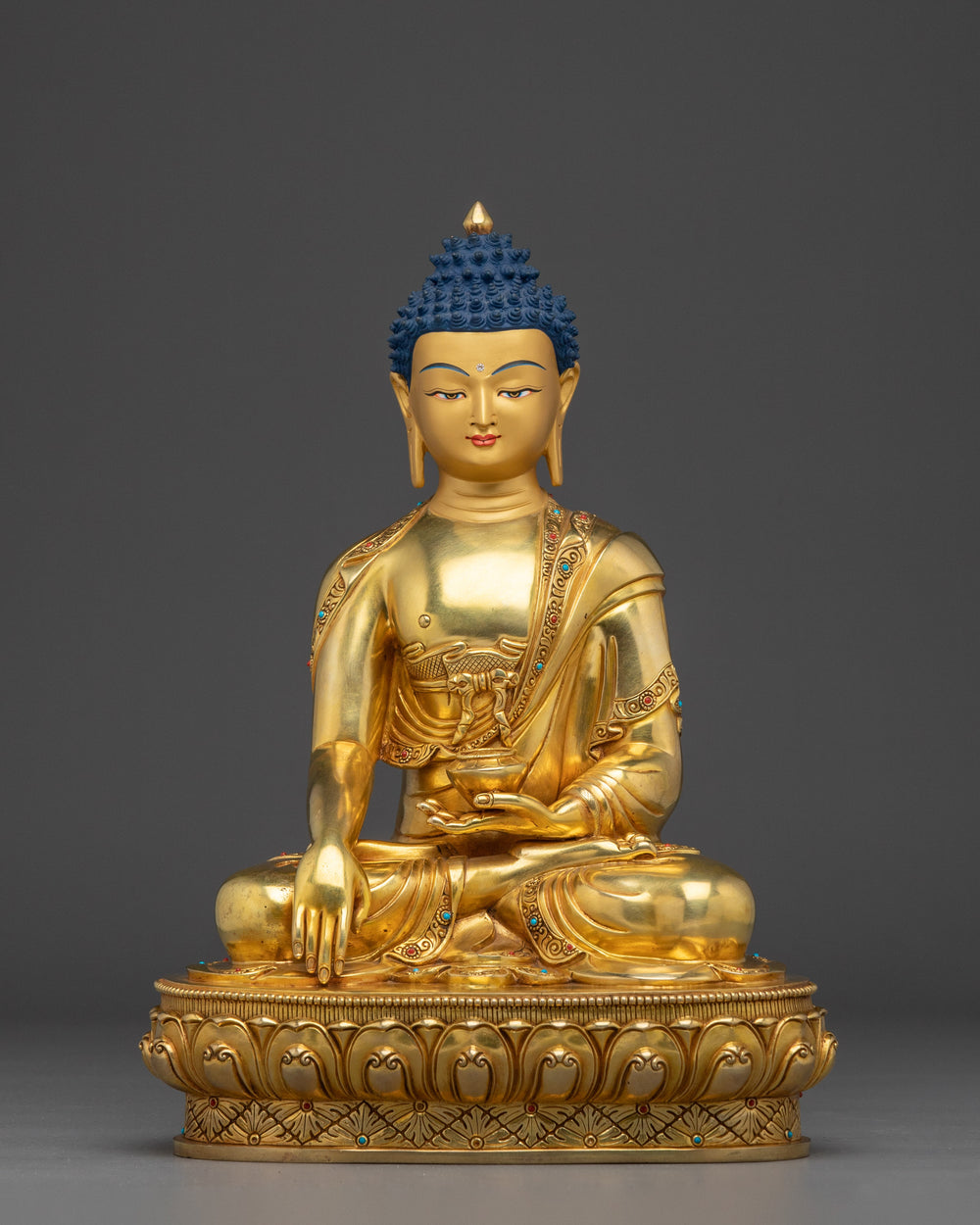 Shakyamuni Buddha Copper Statue in Gold Gilding