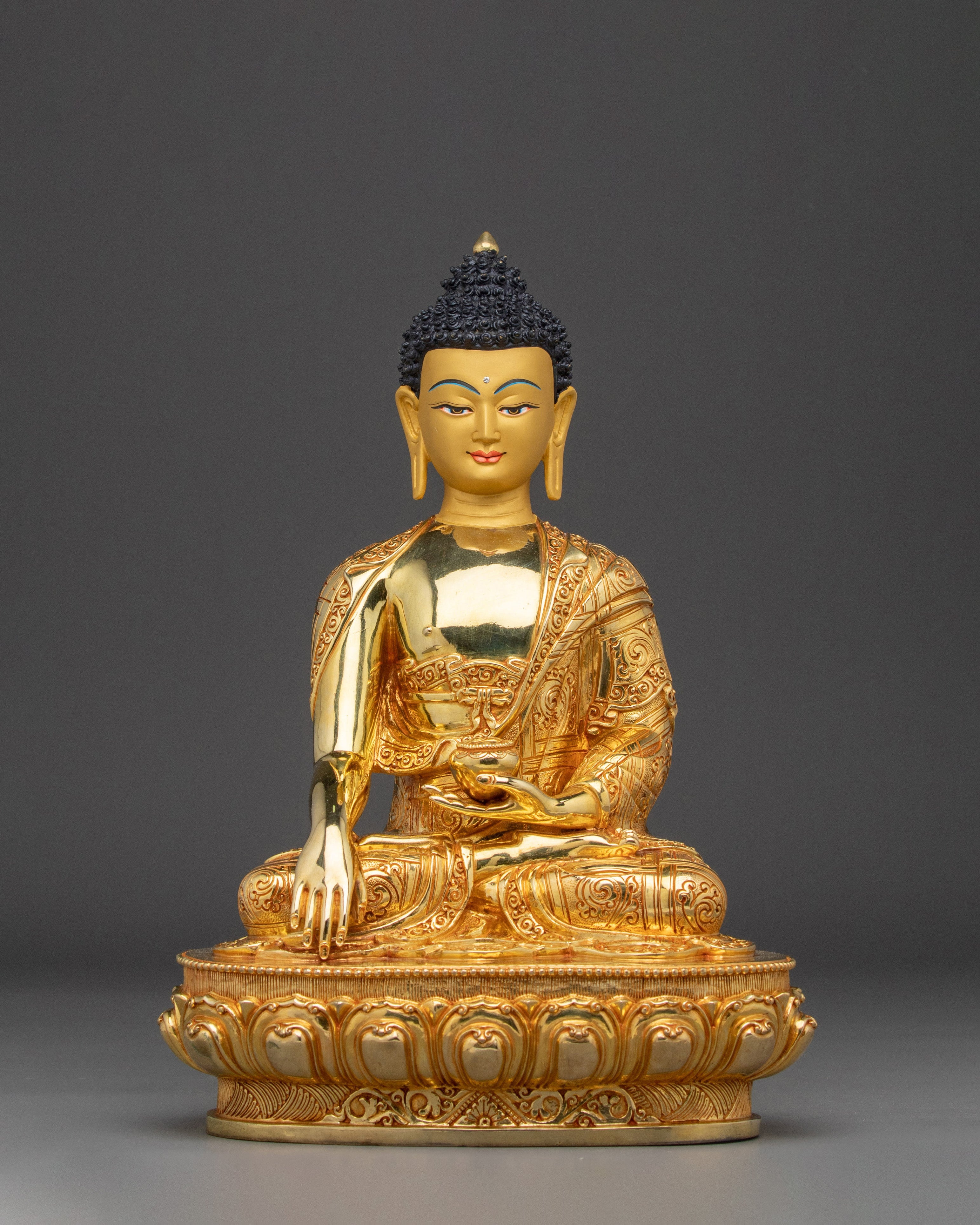 Shakyamuni Buddha Gilded Copper Sculpture 