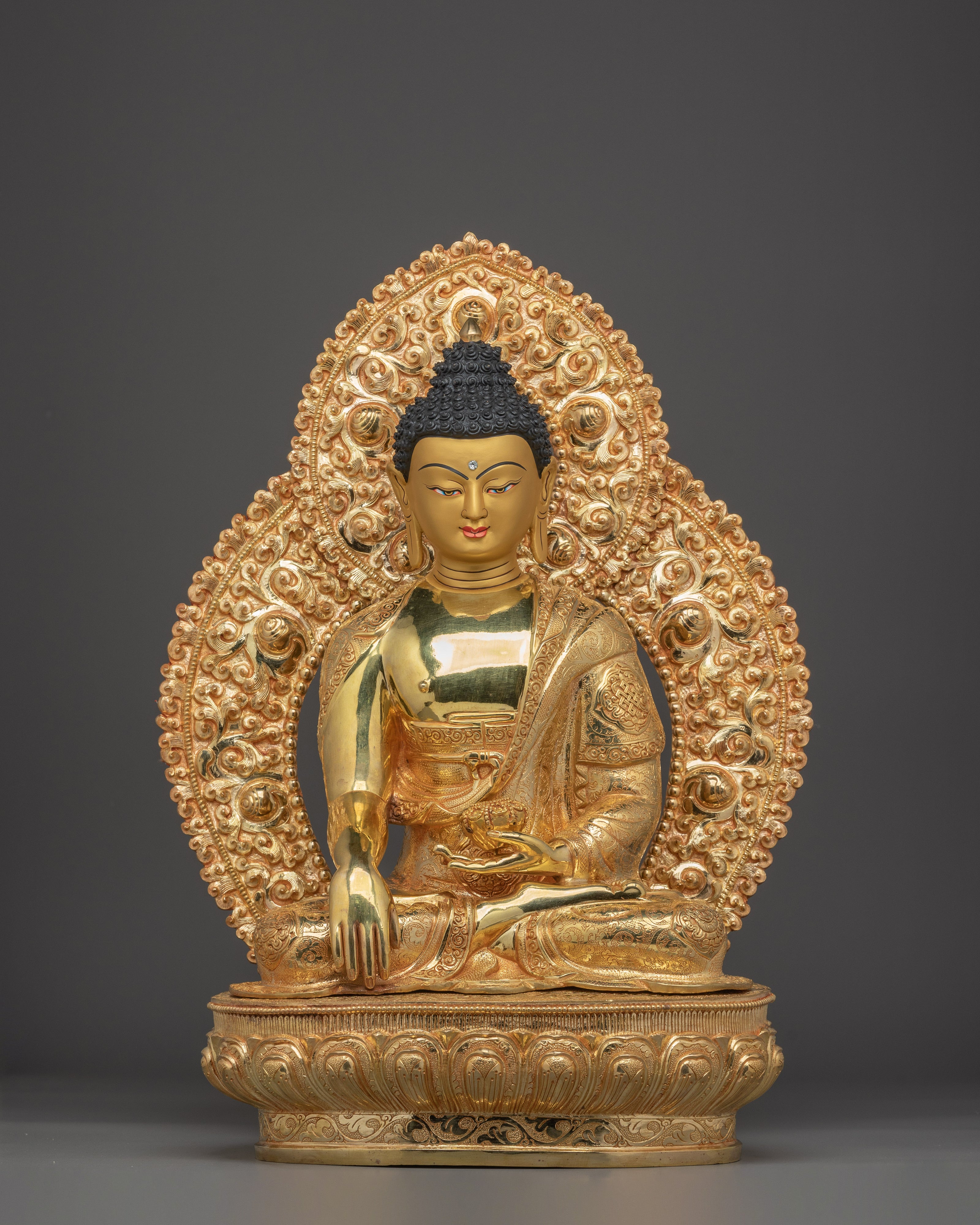 Shakyamuni Buddha Gold & Copper Sculpture