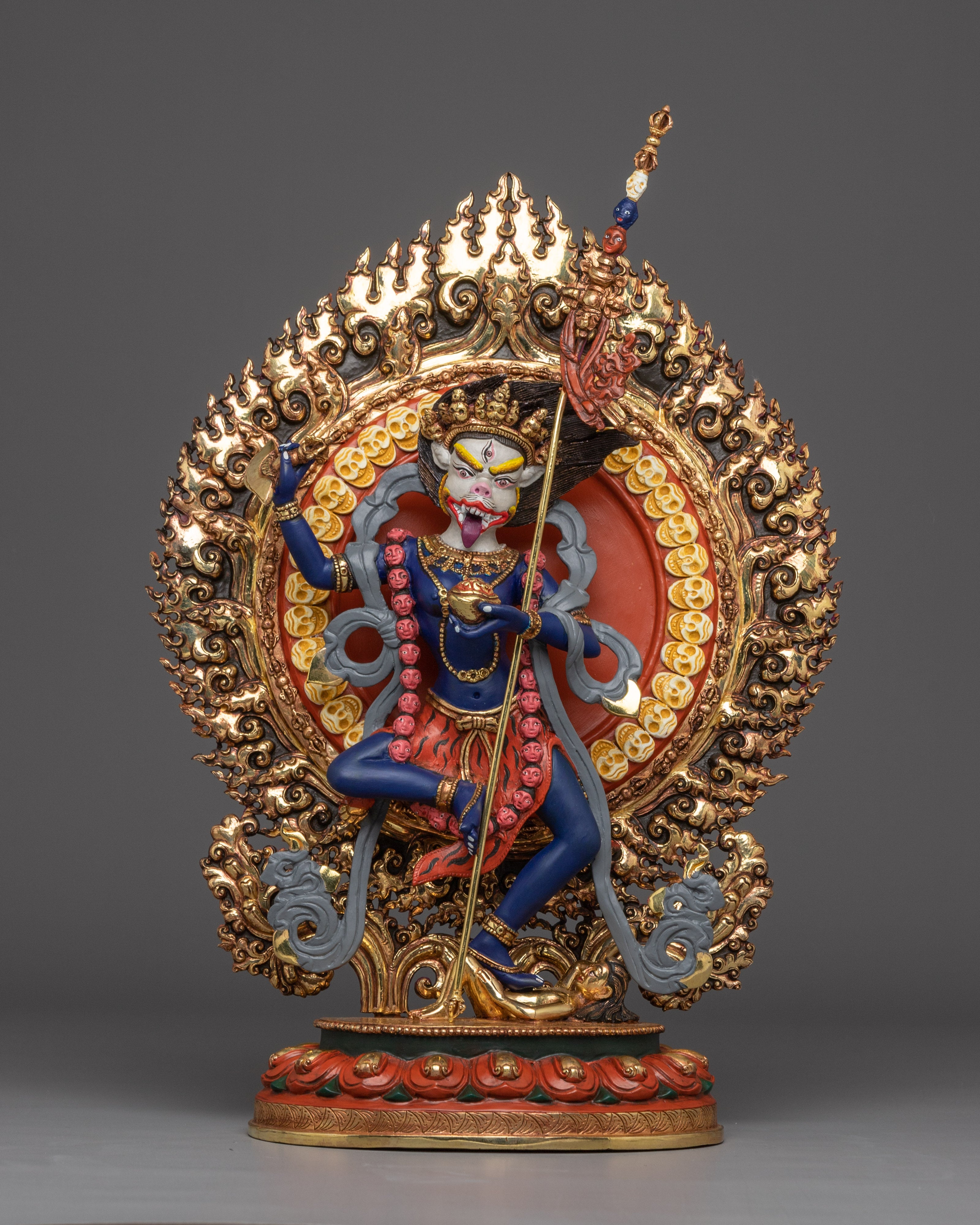 Handmade Majestic Simhamukha Statue