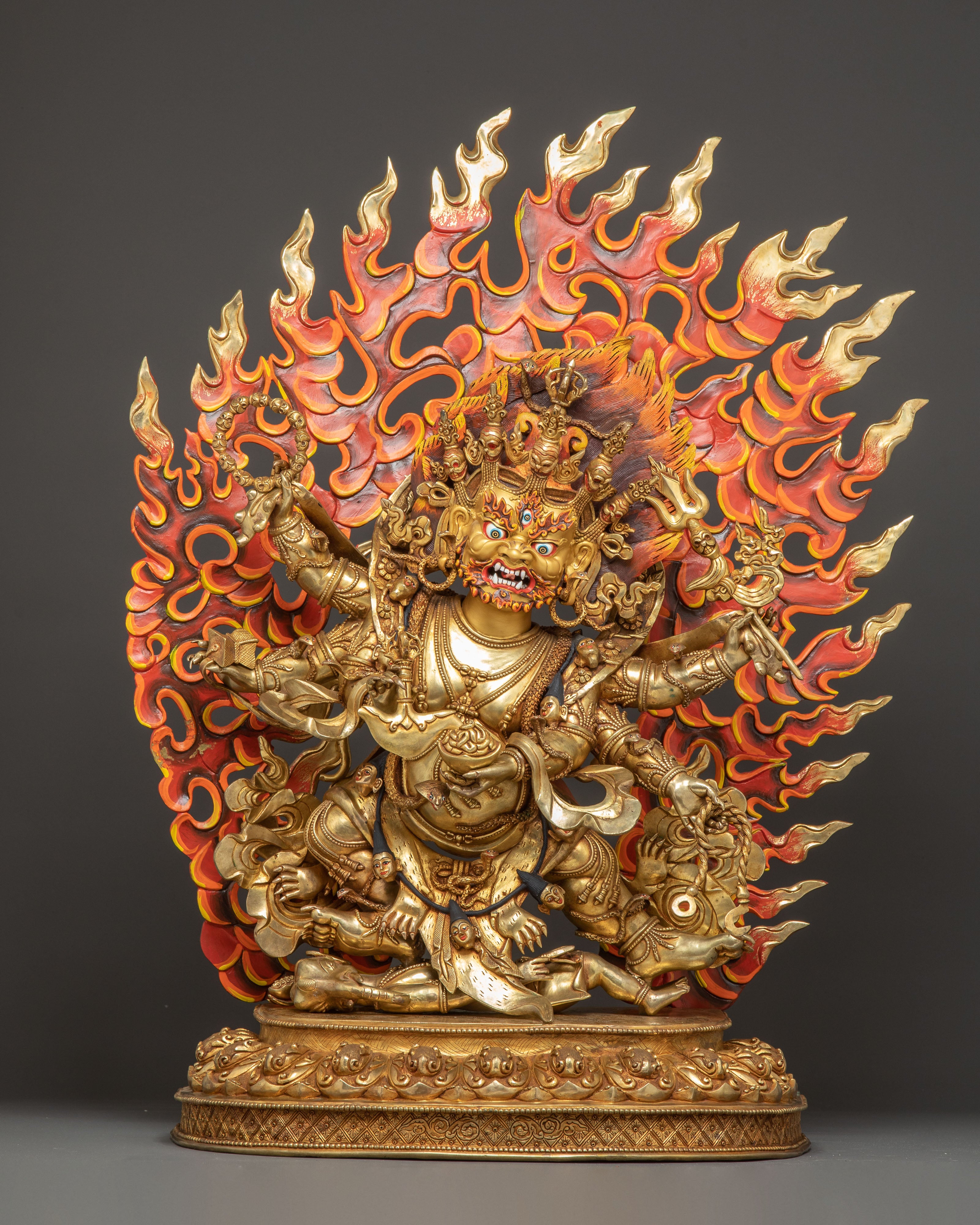 Statue of Wrathful Six-Armed Mahakala | Protector Deity of Dharma