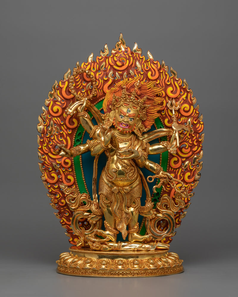 Three Eyes Mahakala Sculpture |  The Supreme Protector of Dharma