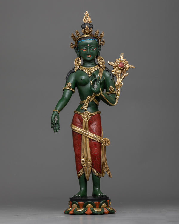 standing-green-tara-sculpture-painted-with-green