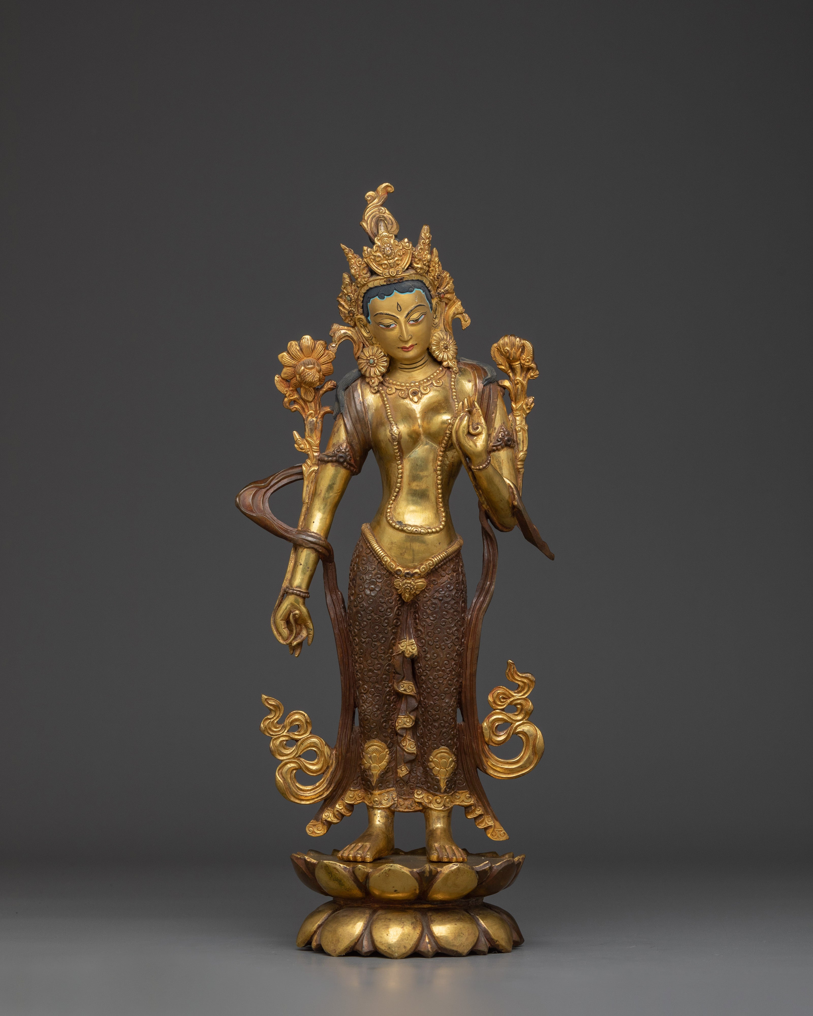 Himalayan Standing Tara Statue | Compassionate Tibetan Deity