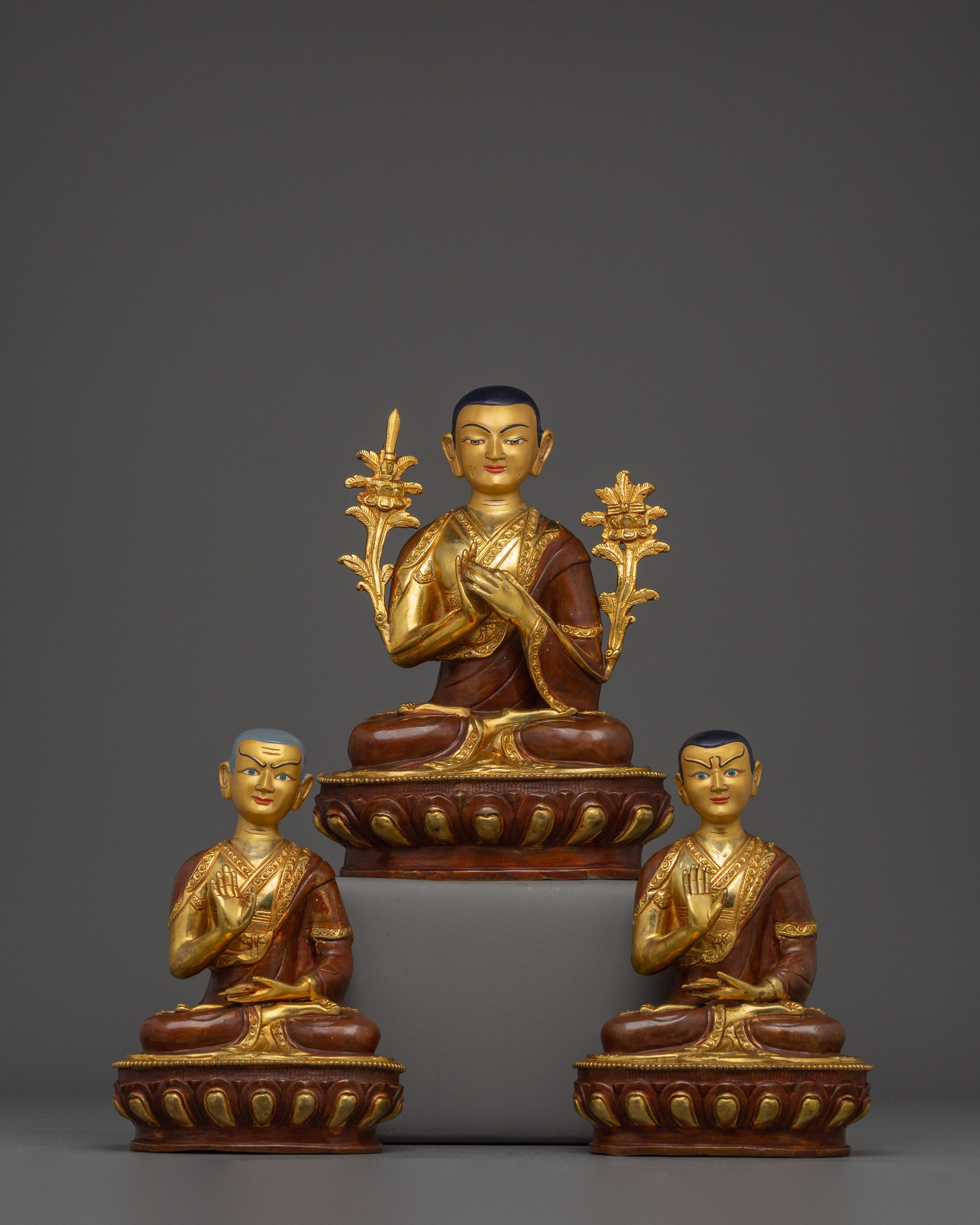 Handmade Tsongkhapa Statue Set with Disciples 