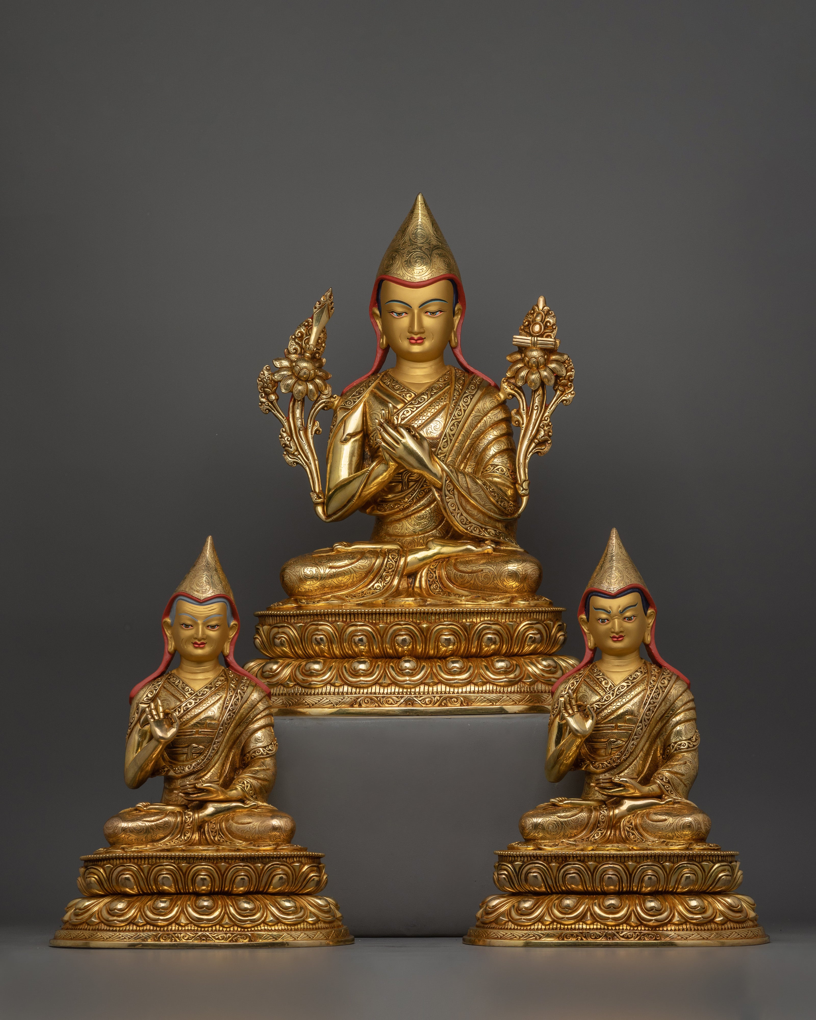 Exquisite Tsongkhapa Statue Set