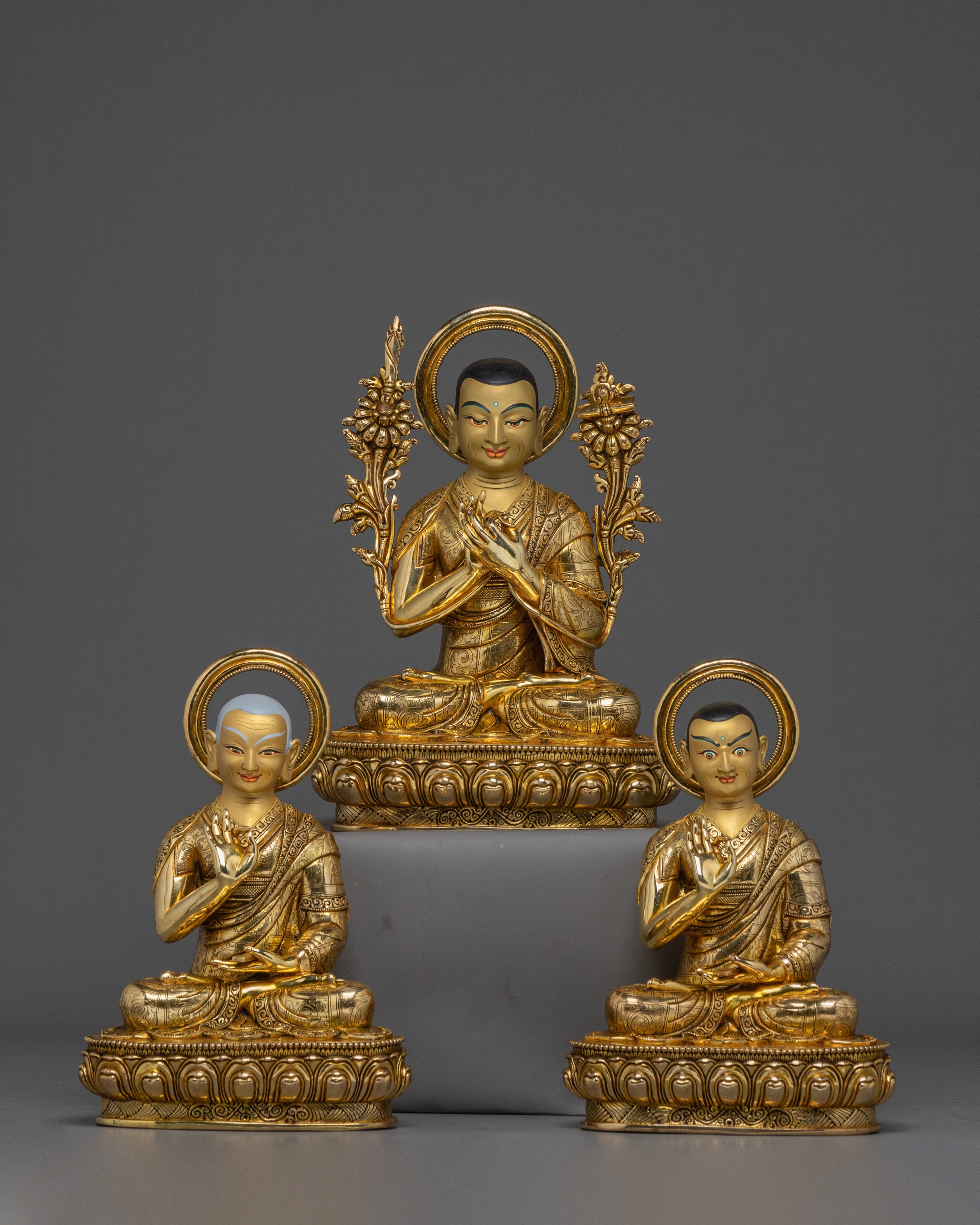 Radiant Tshongkhapa Statue Set