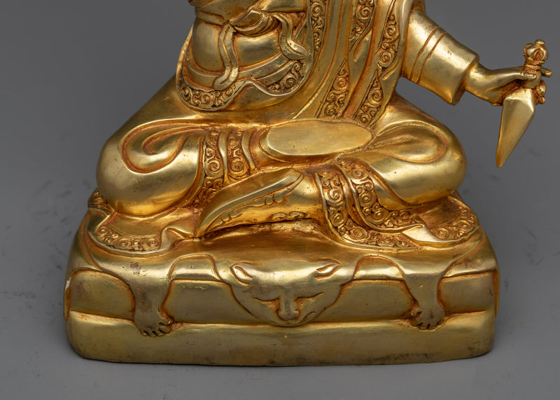 Authentic Dudjom Rinpoche Statue | 24K Gold Gilded Artistry