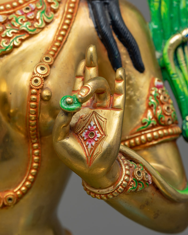 Green Tara Spiritual Sculpture | Beacon of Compassionate Action