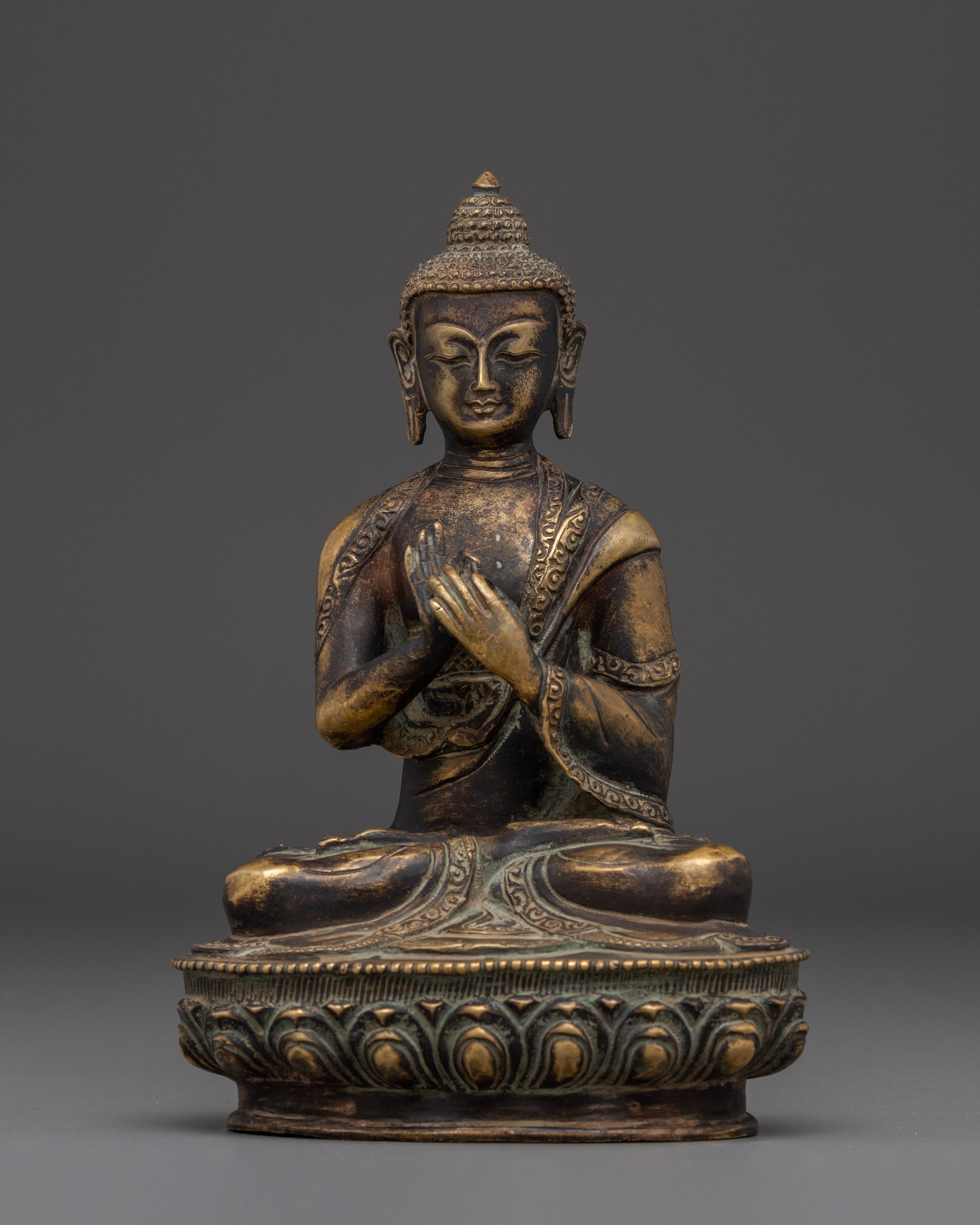Antique Finish Copper Vairocana Buddha Statue