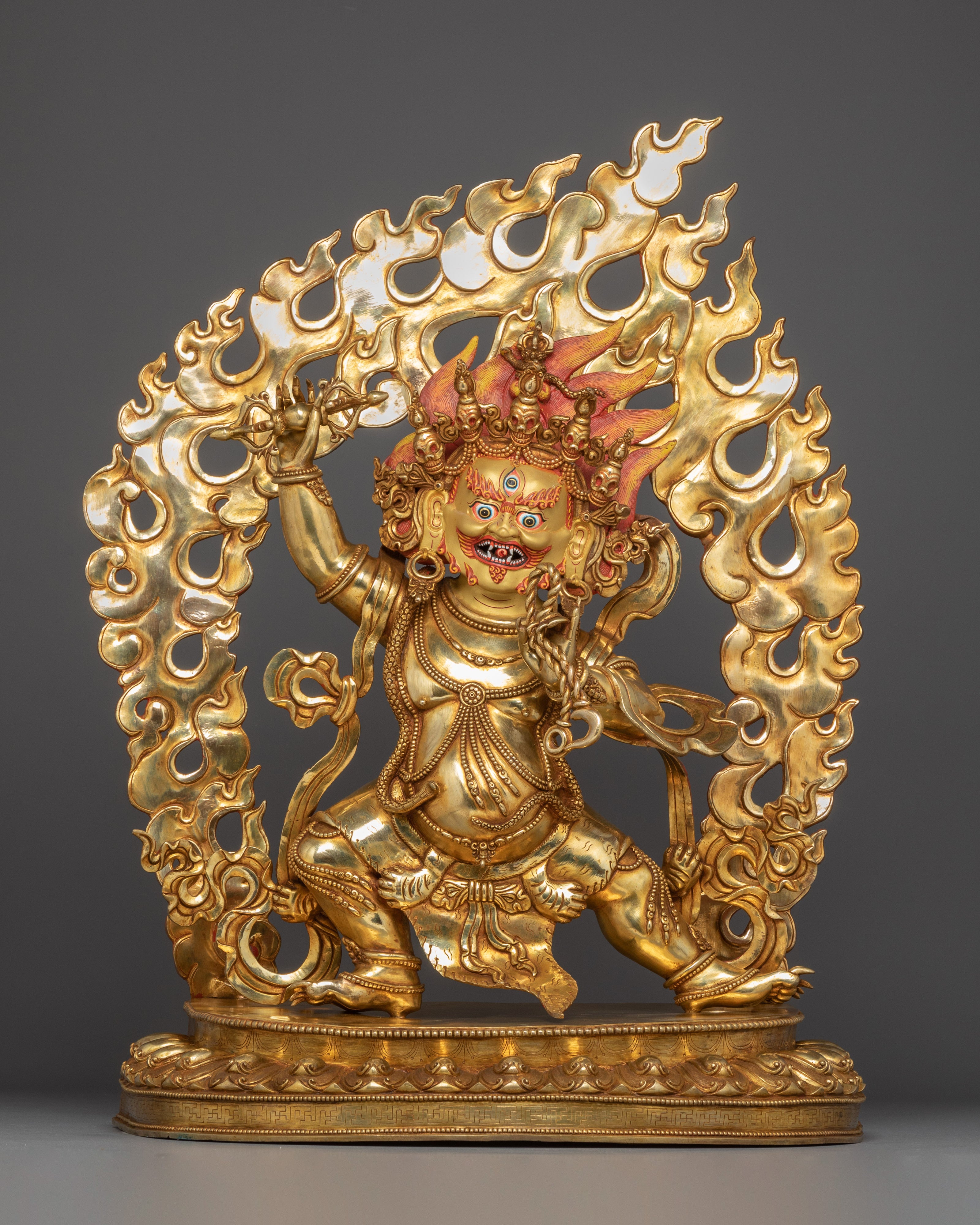 Wrathful Bodhisattva Vajrapani Golden Statue 