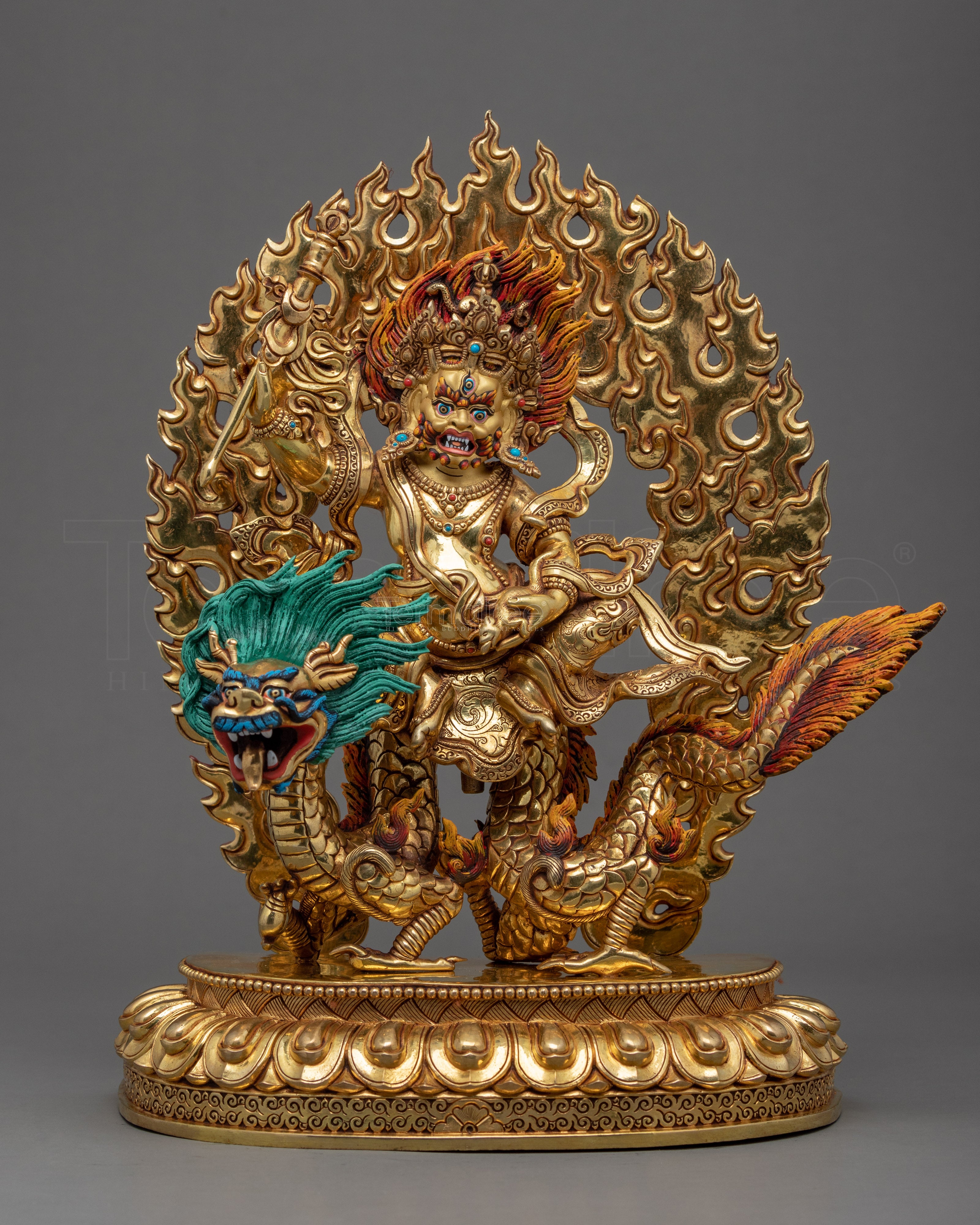 White Dzambhala Statue | Traditionally Hand Carved Wealth Deity
