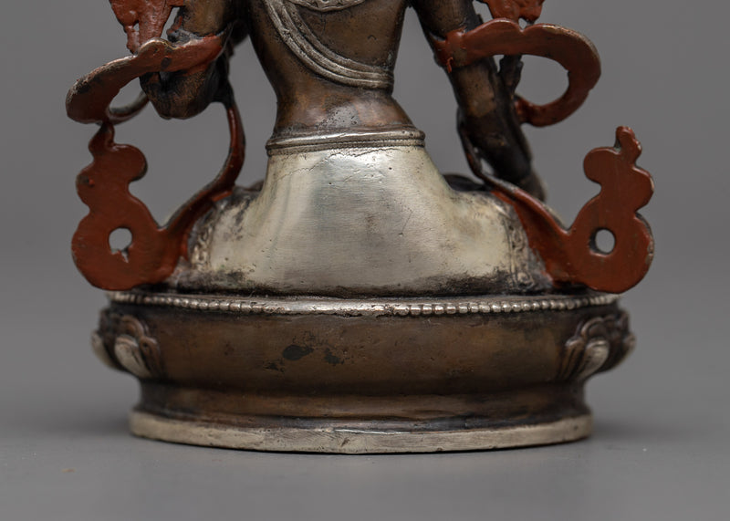 Small White Tara Sculpture | Silver-Plated Symbol of Healing