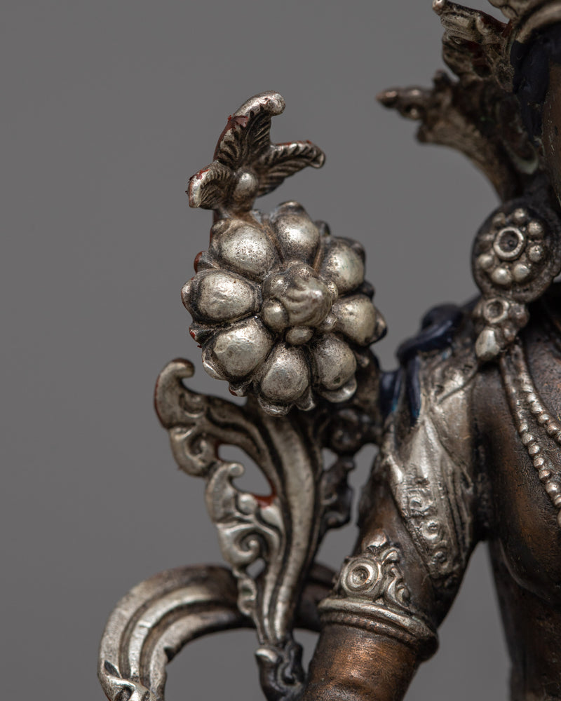 Small White Tara Sculpture | Silver-Plated Symbol of Healing