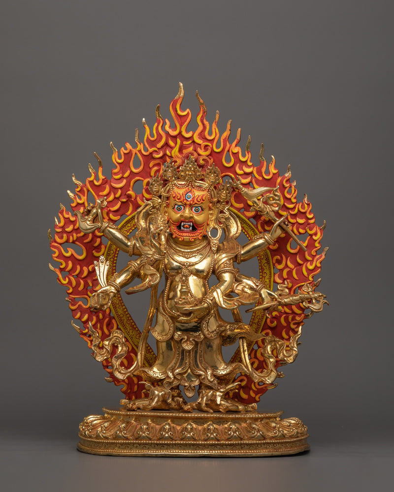 24K Gold Gilded White Mahakala
