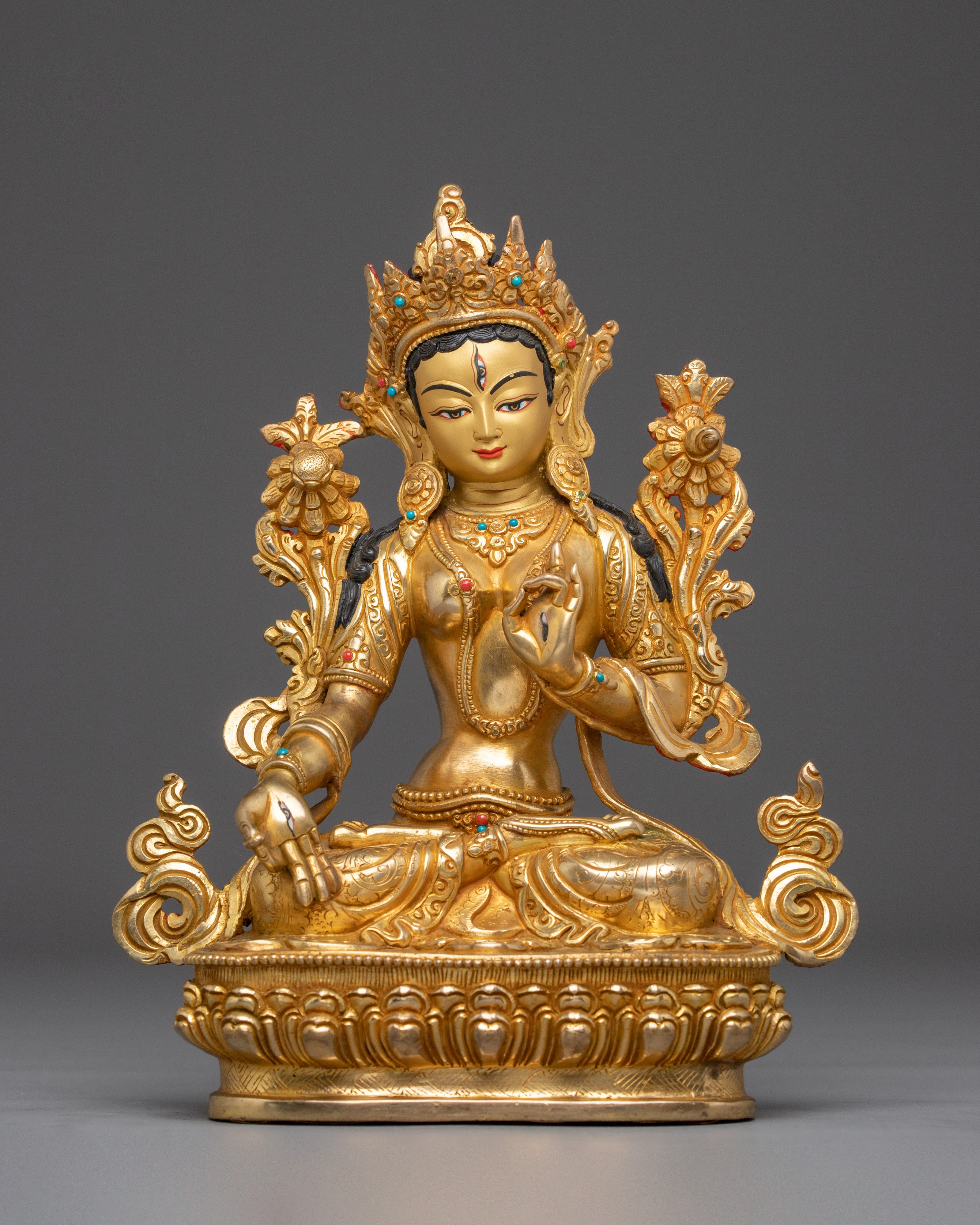 Tibetan Goddess White Tara Statue