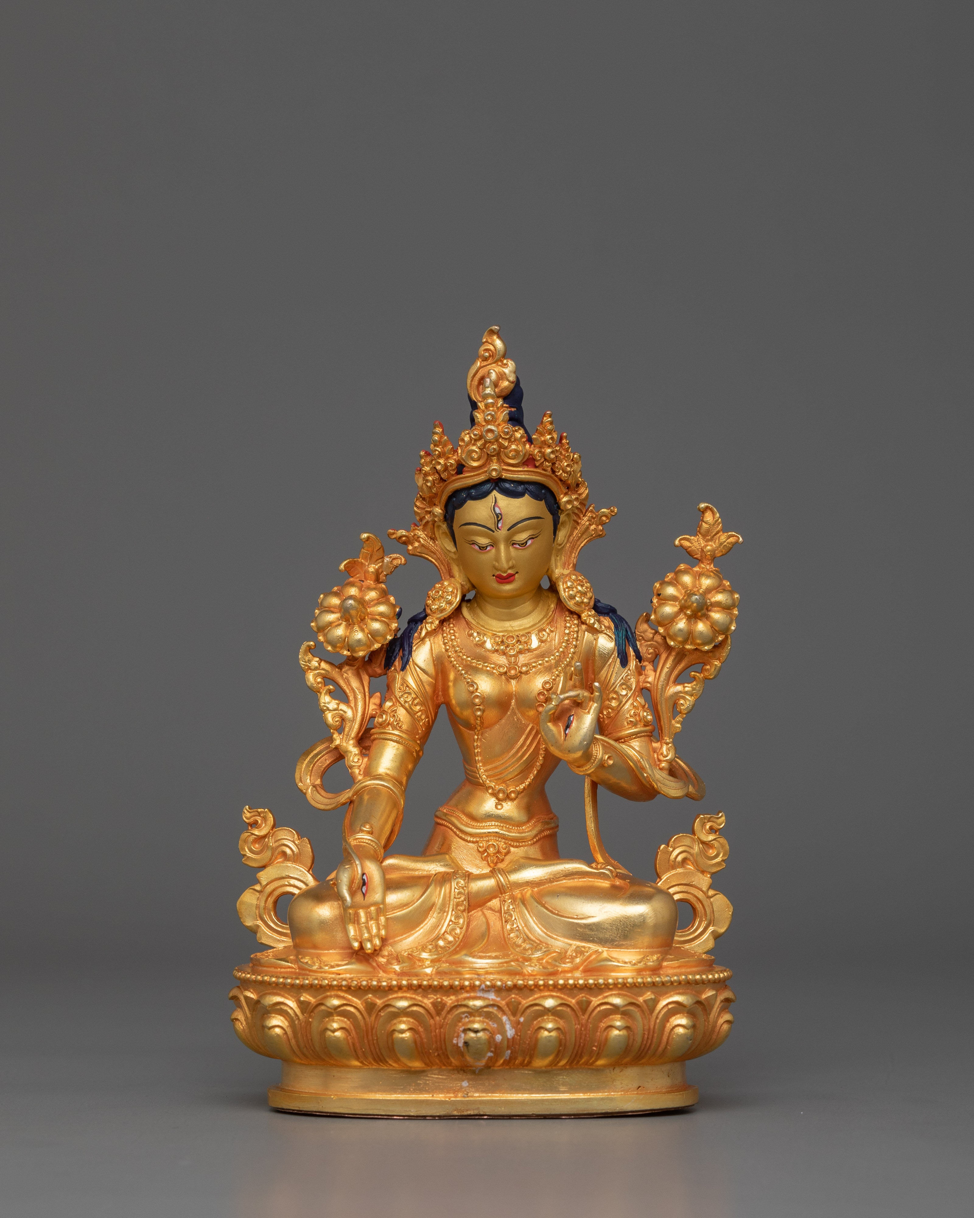 5.9 Inches Machine Made White Tara Statue | The Goddess of Healing  Longevity