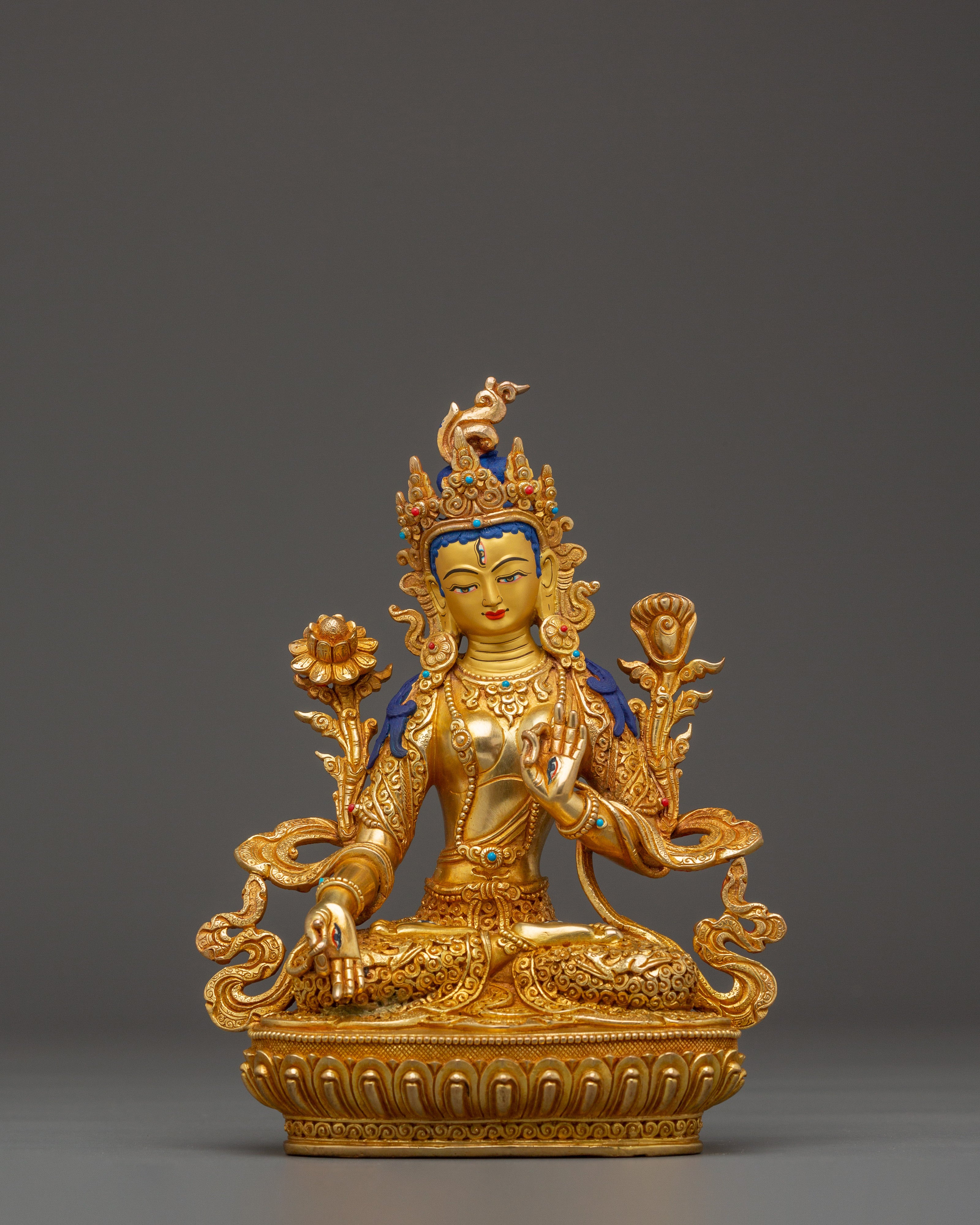 Golden Sita Tara "White Tara" Handmade Statue