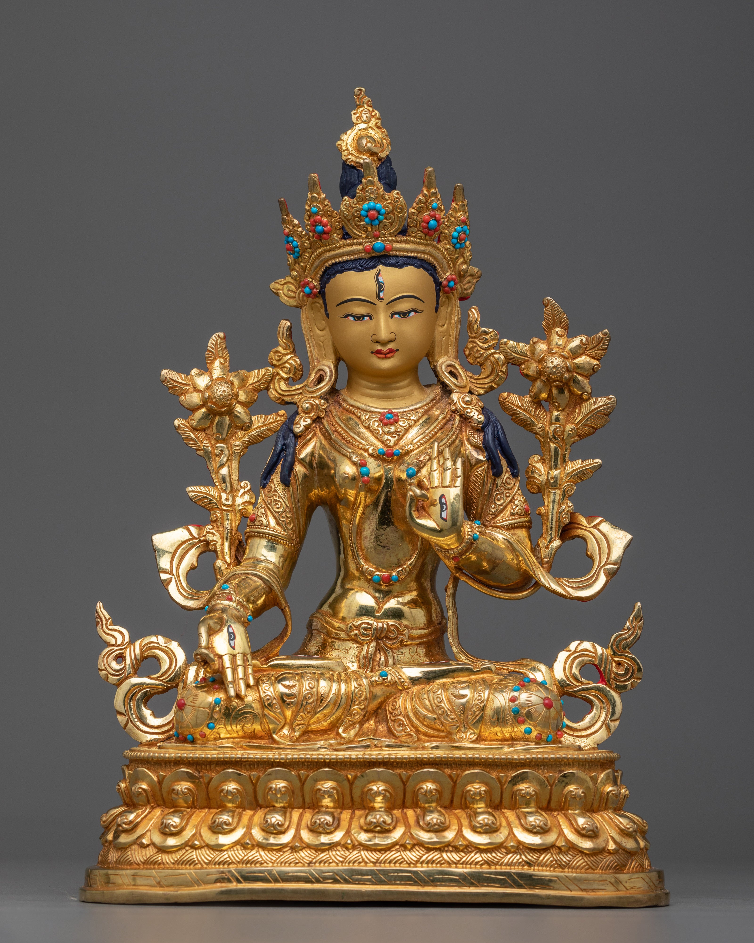 white-tara-mantra-statue