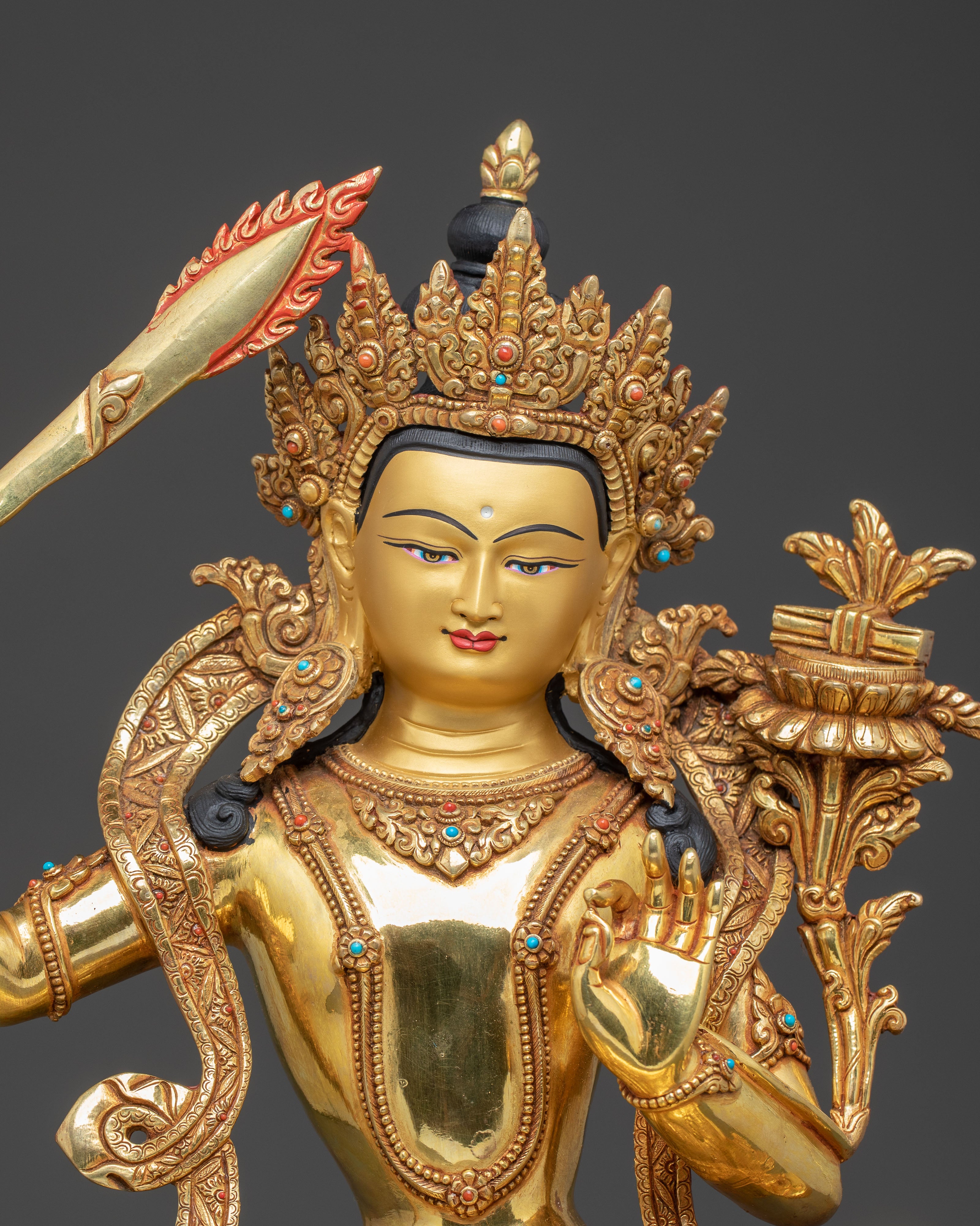 Handmade Statue of Bodhisattva Manjushri | Wisdom deity