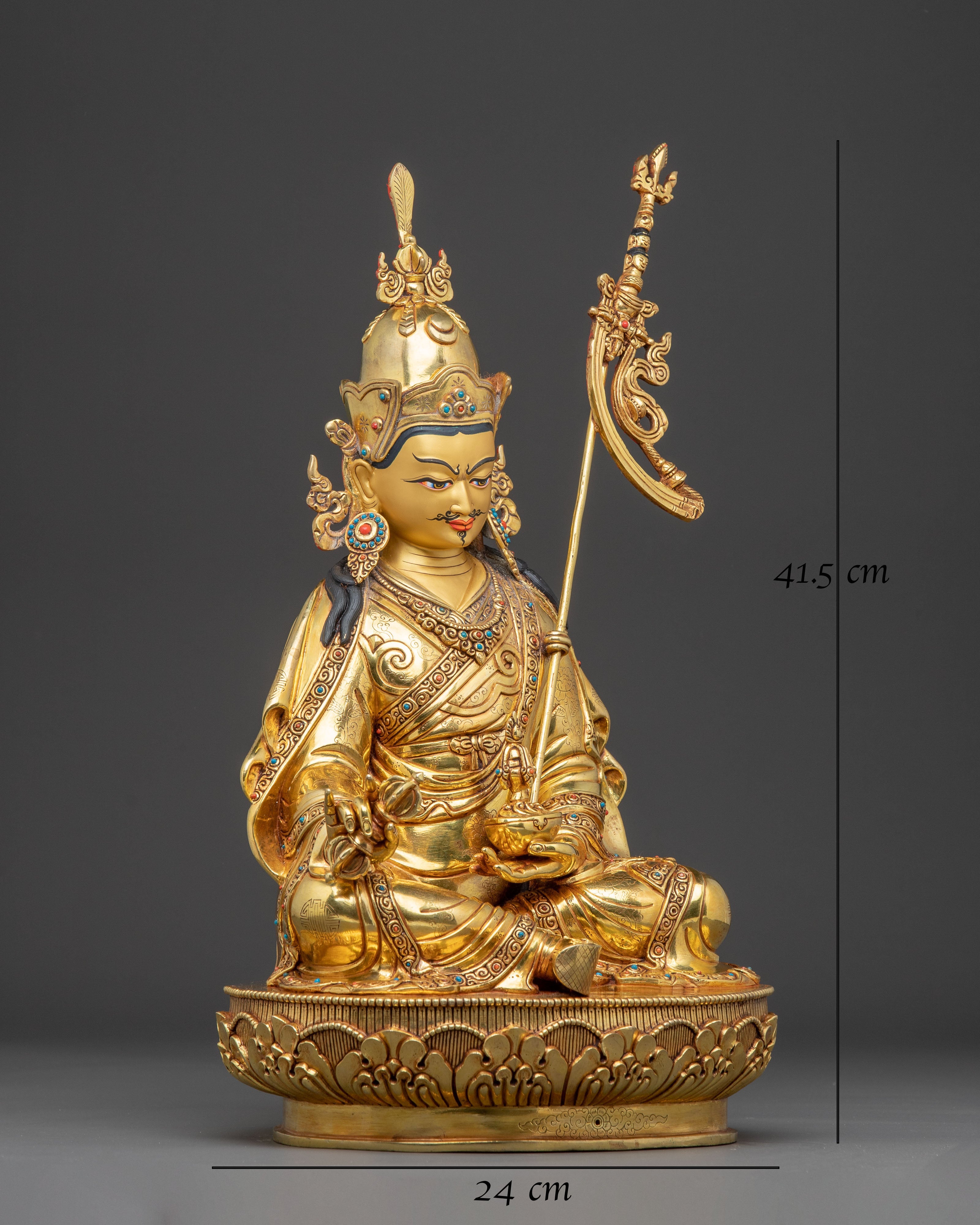 Handcrafted Radiant Statue of Guru Padmasambhava | Lotus-Born Master
