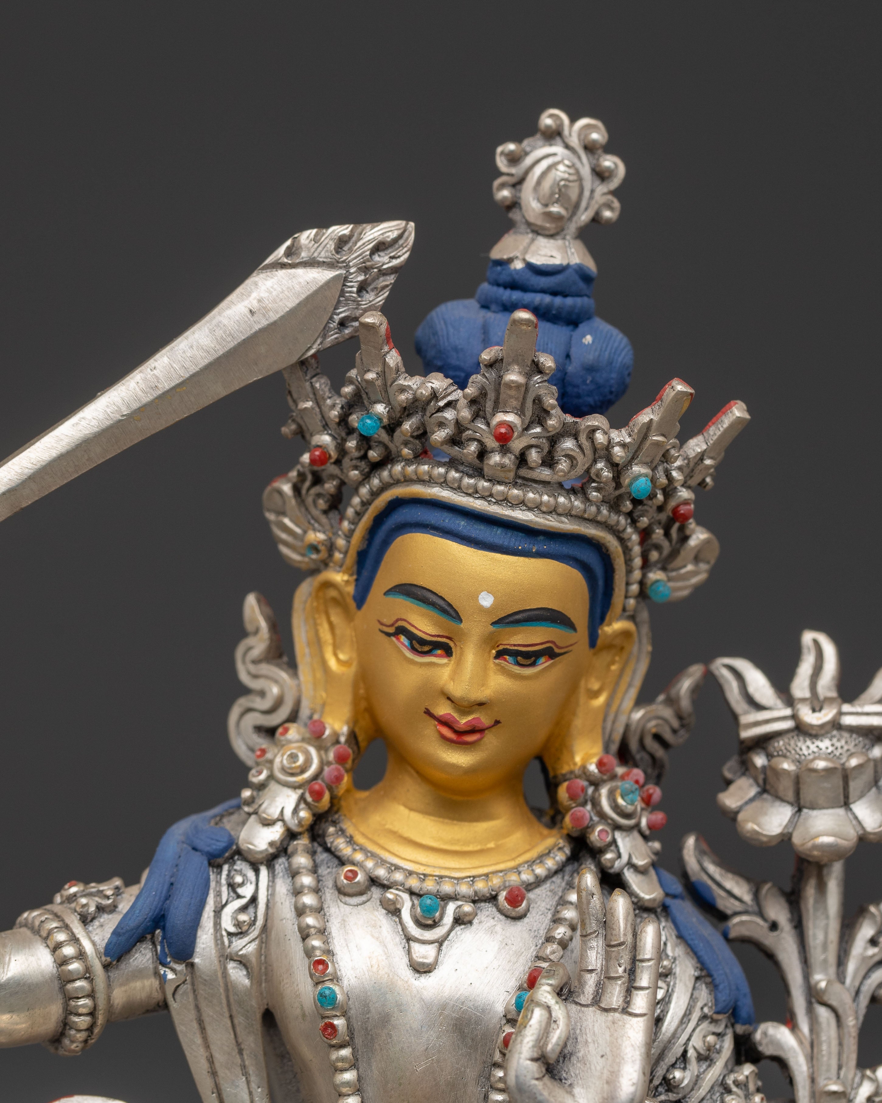 Bodhisattva of Wisdom Manjushri Handmade Statue | Embodiment of Transcendent Insight