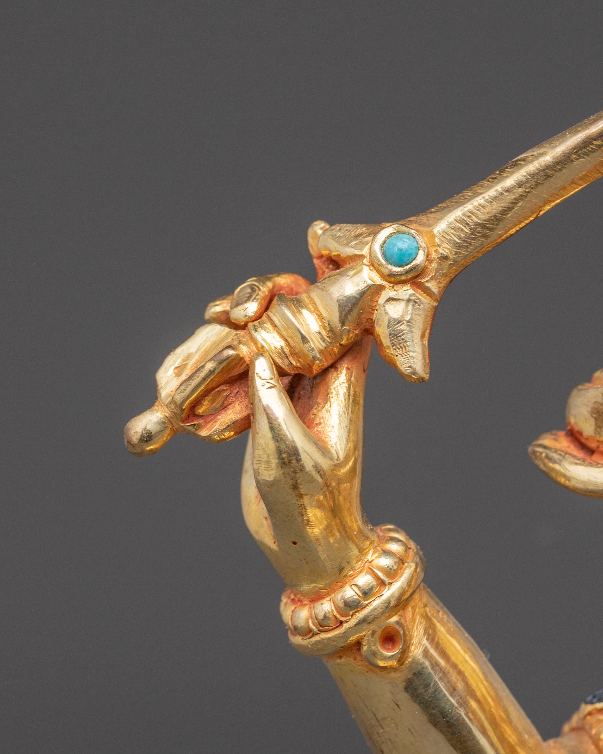 Handcrafted Copper Sculpture of Bodhisattva Manjushri