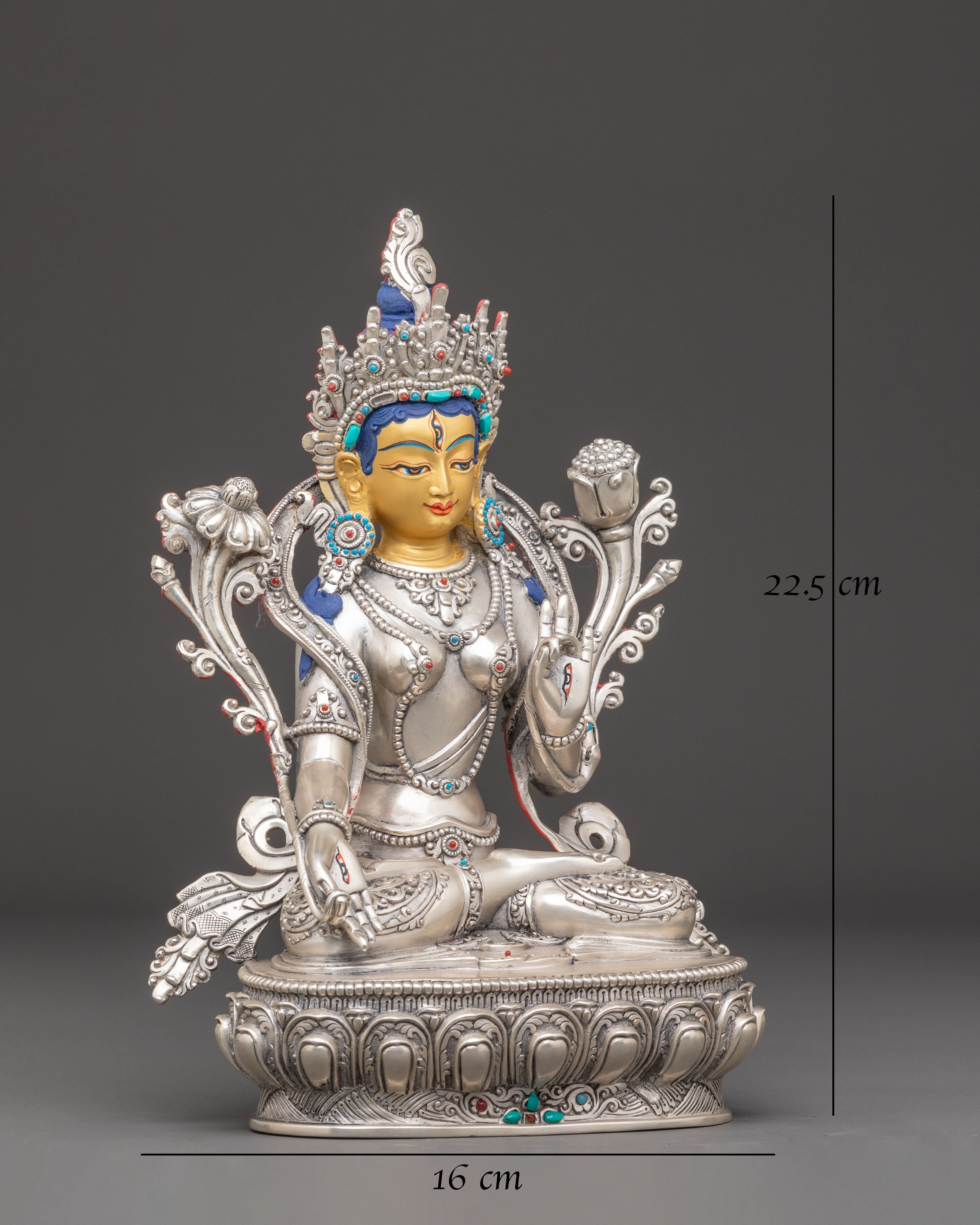 Silver Sita Tara Handmade Statue 