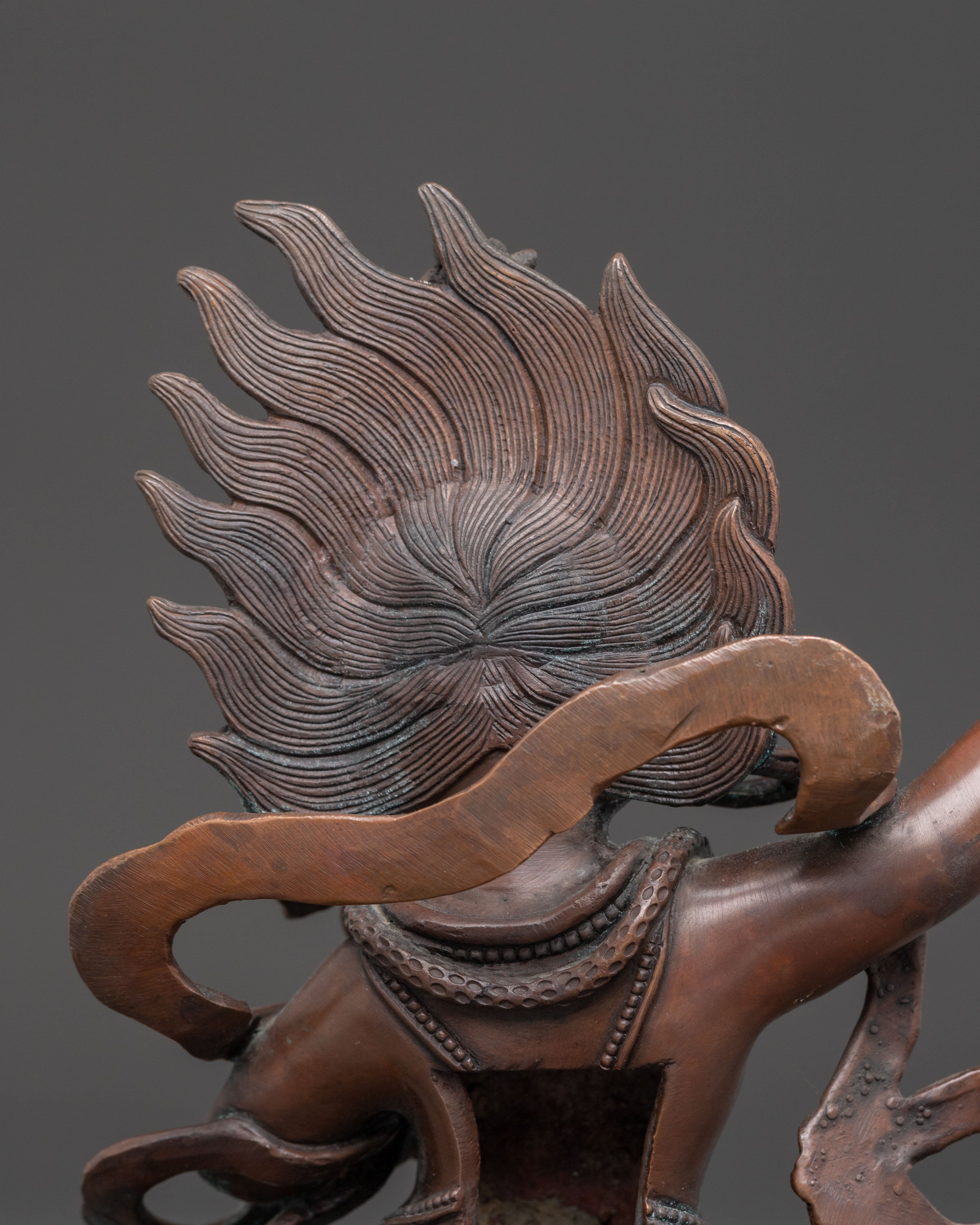 Handmade Copper Statue of Wrathful Bodhisattva Vajrapani | Tibetan Protector Deity