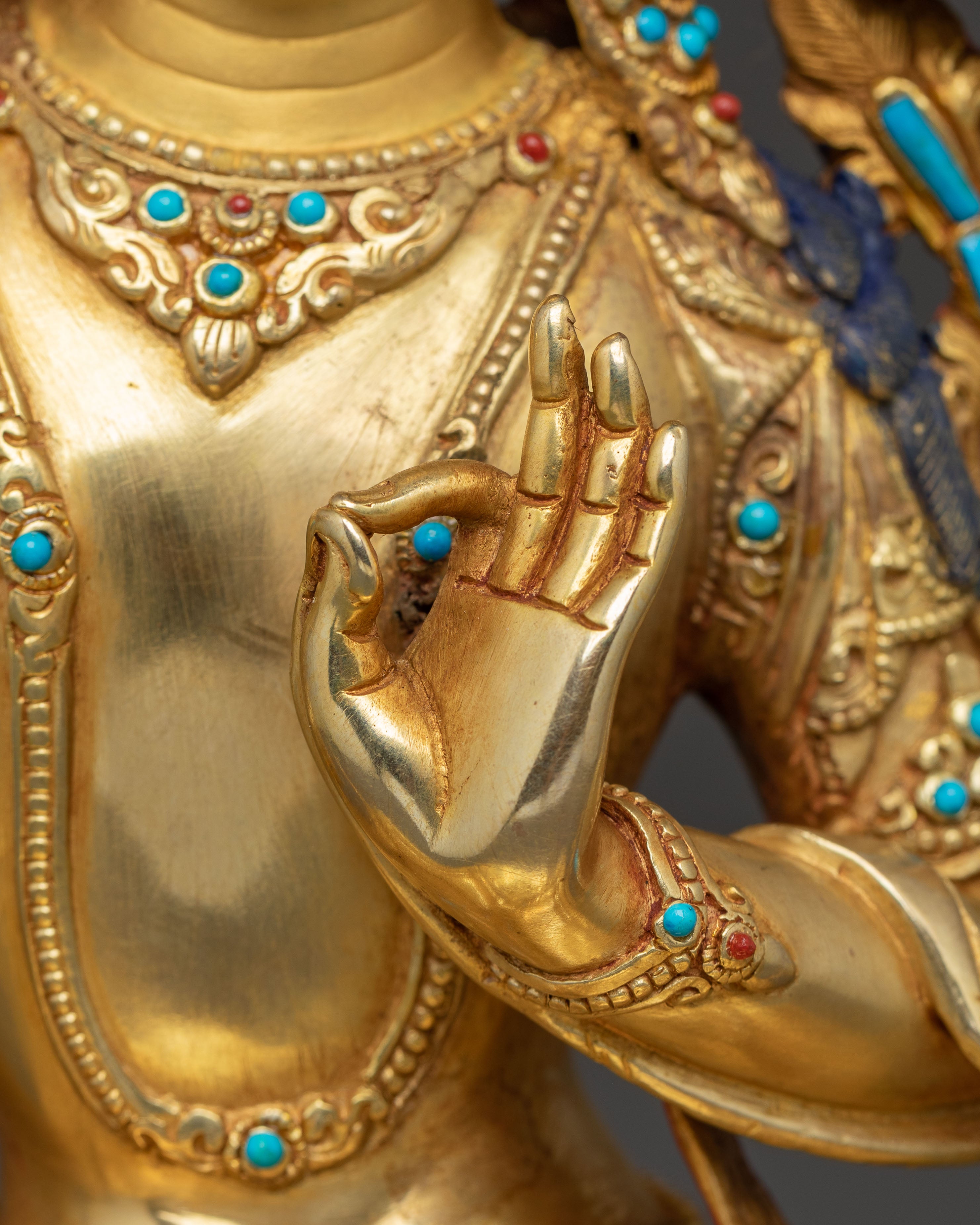 Handmade Sculpture of Manjushri, the Wisdom Bodhisattva | Nepali Crafted Icon