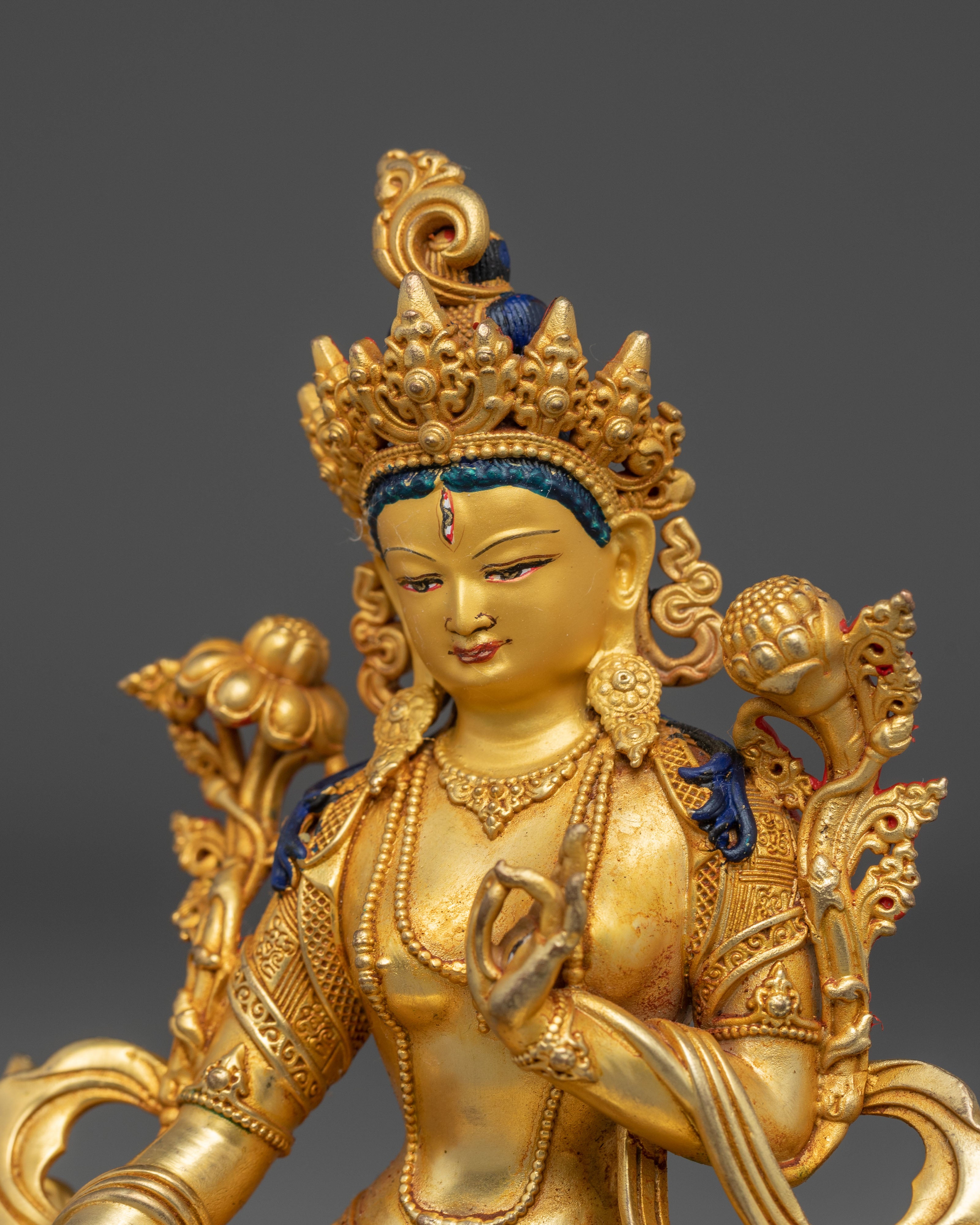 Handmade White Tara Statue: Goddess of Longevity and Healing