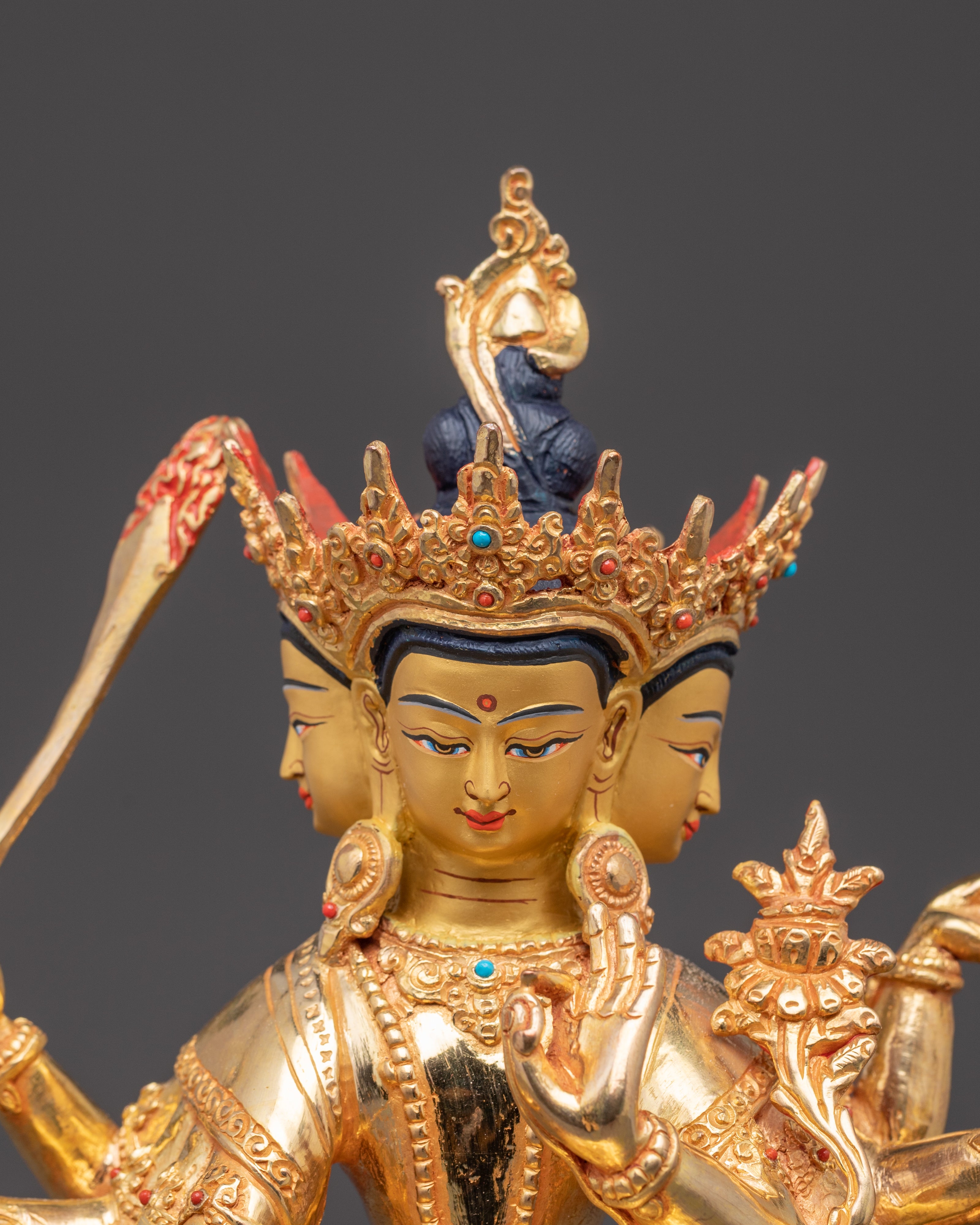 Vajrayana Maha Manjushri Copper Figurine | Symbol of Transcendent Wisdom